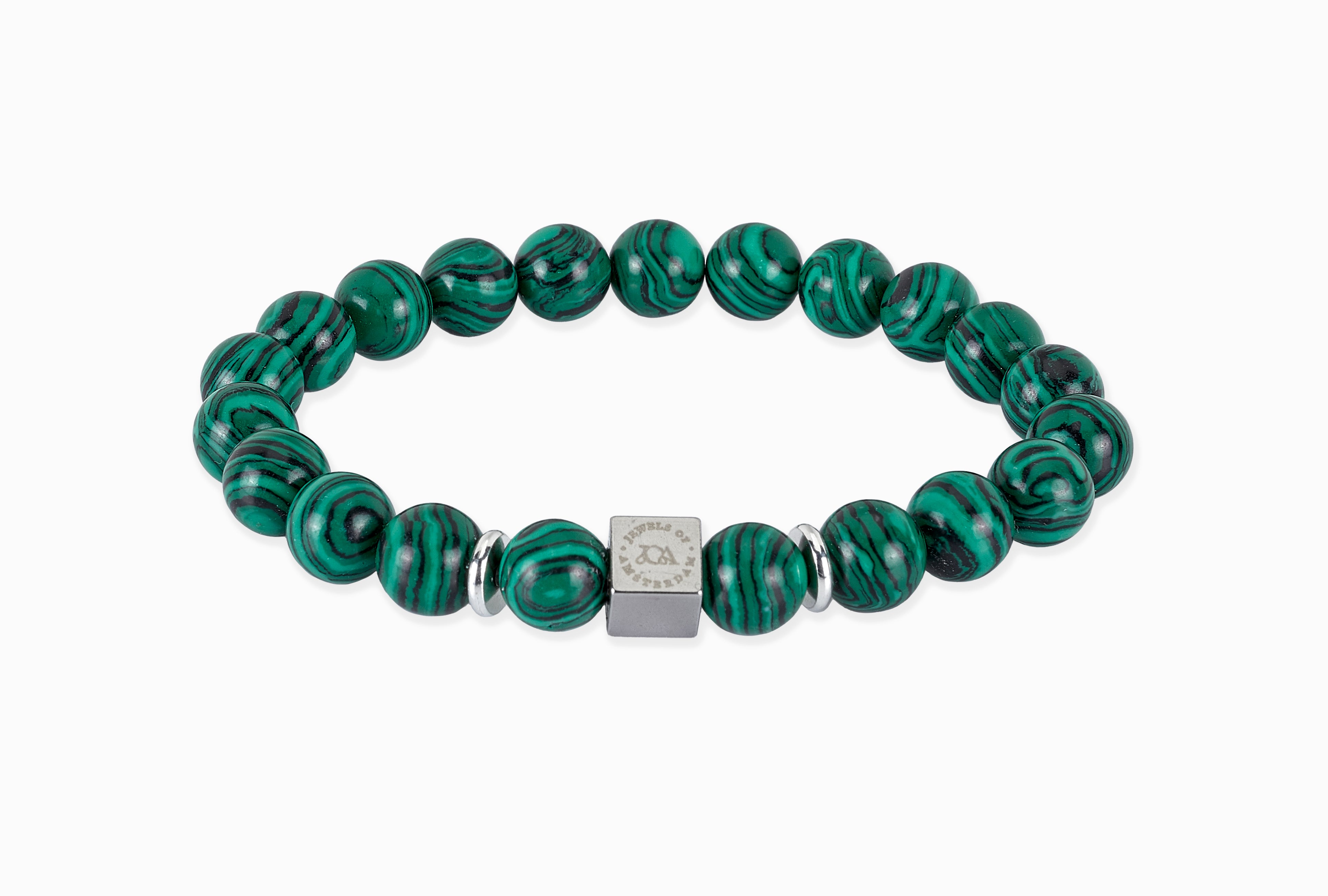 groen malachiet edelstenen zilveren armband