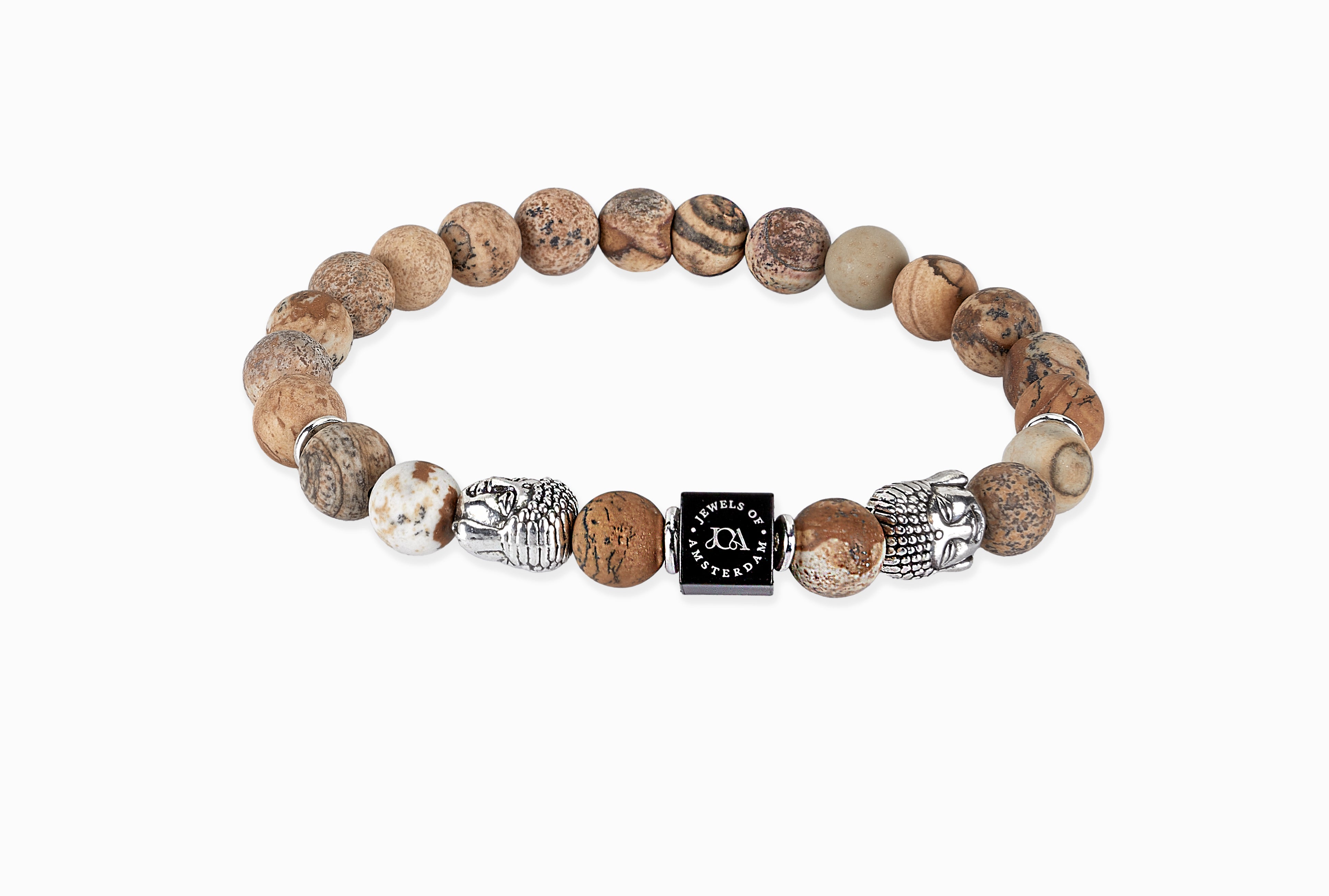 Picasso Jaspis Boeddha armband - 8mm