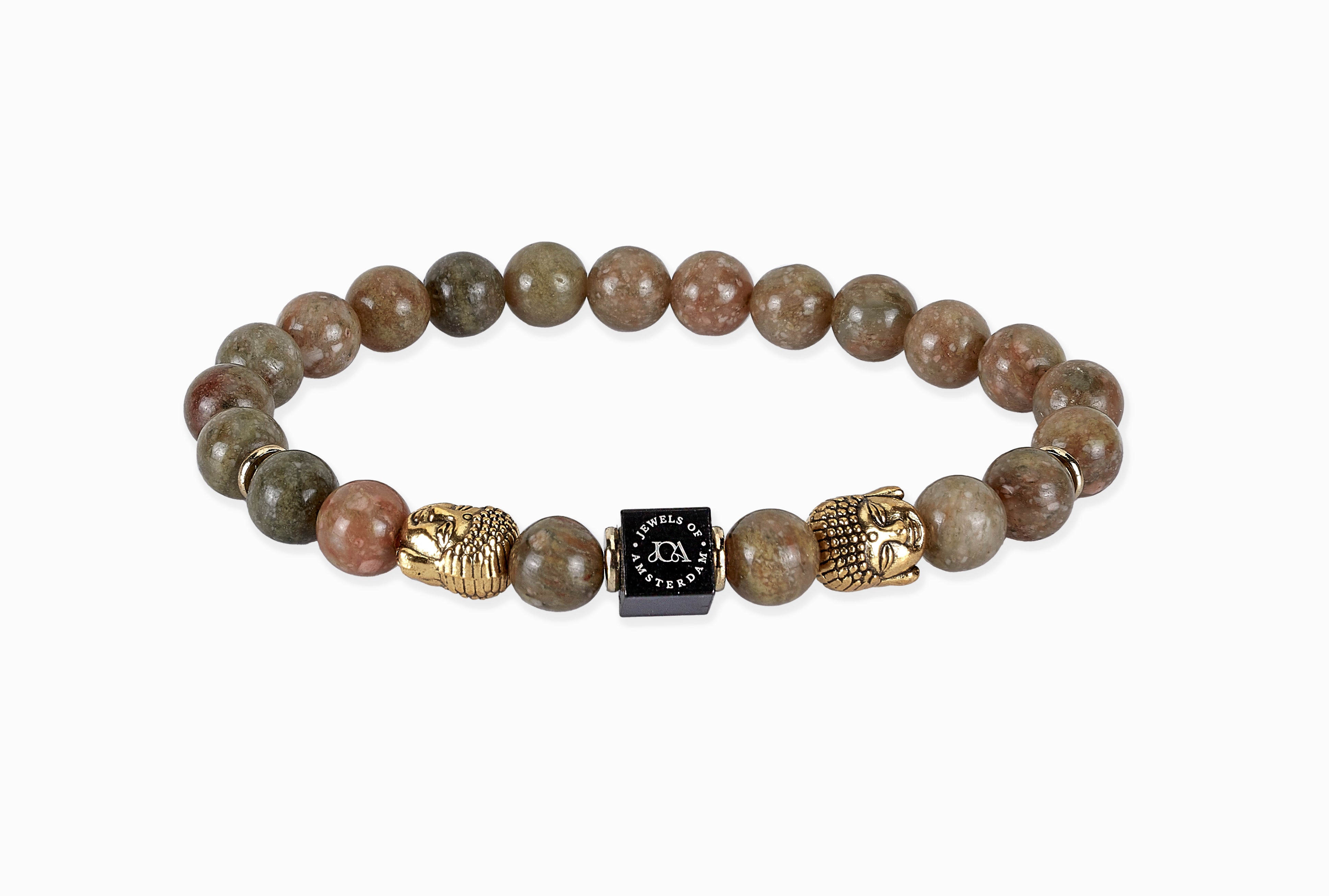 Picasso Jaspis Boeddha armband - 8mm