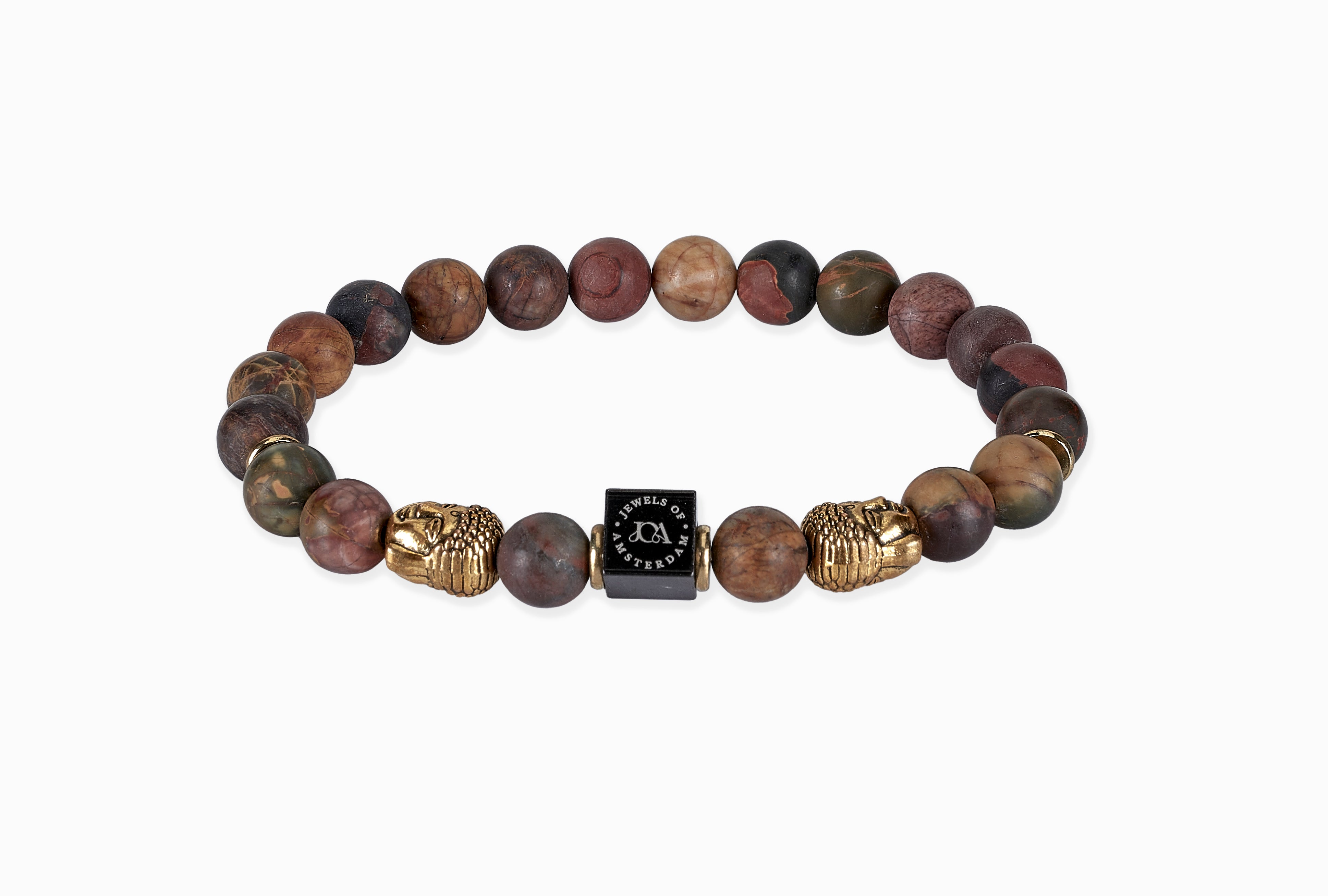 picasso jaspis edelsteen armband met boeddha goud