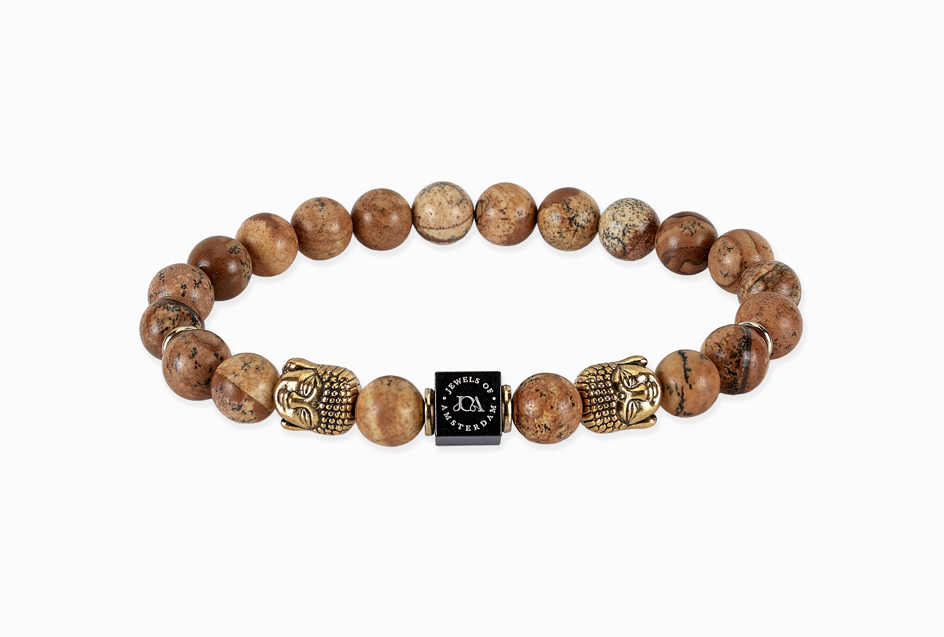 Picasso Jaspis Boeddha armband - 8mm