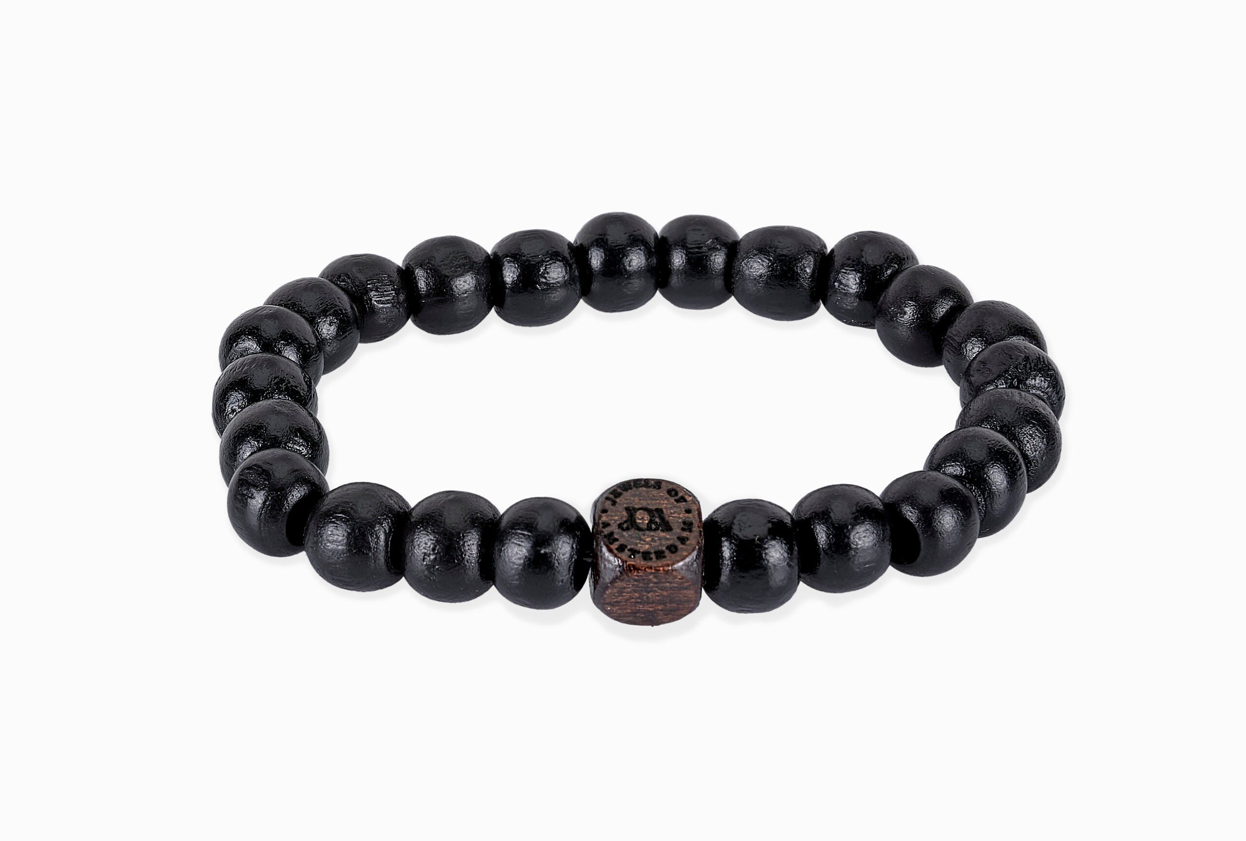 Zwarte houten armband - 10mm