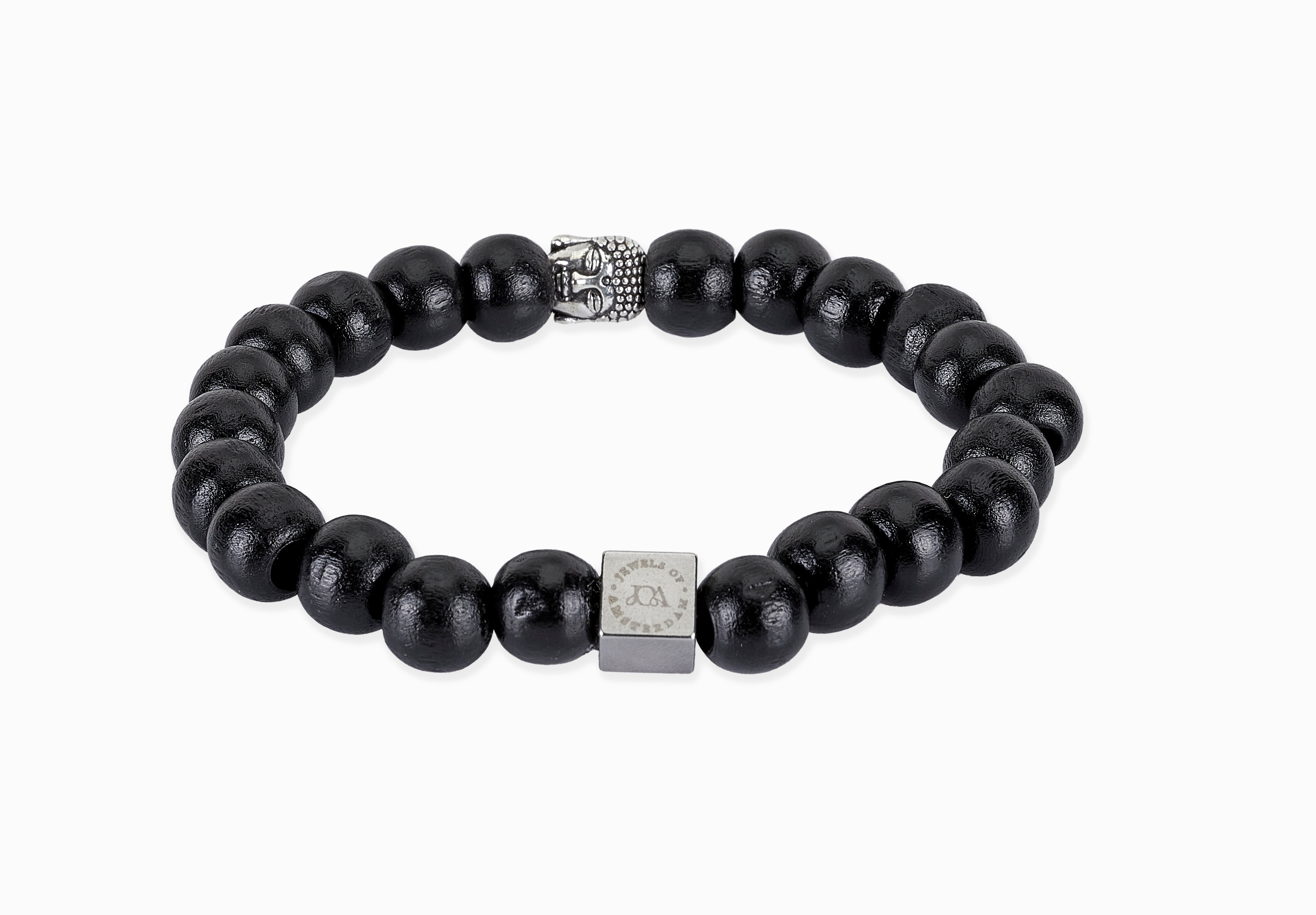 Zwart houten Boeddha armband