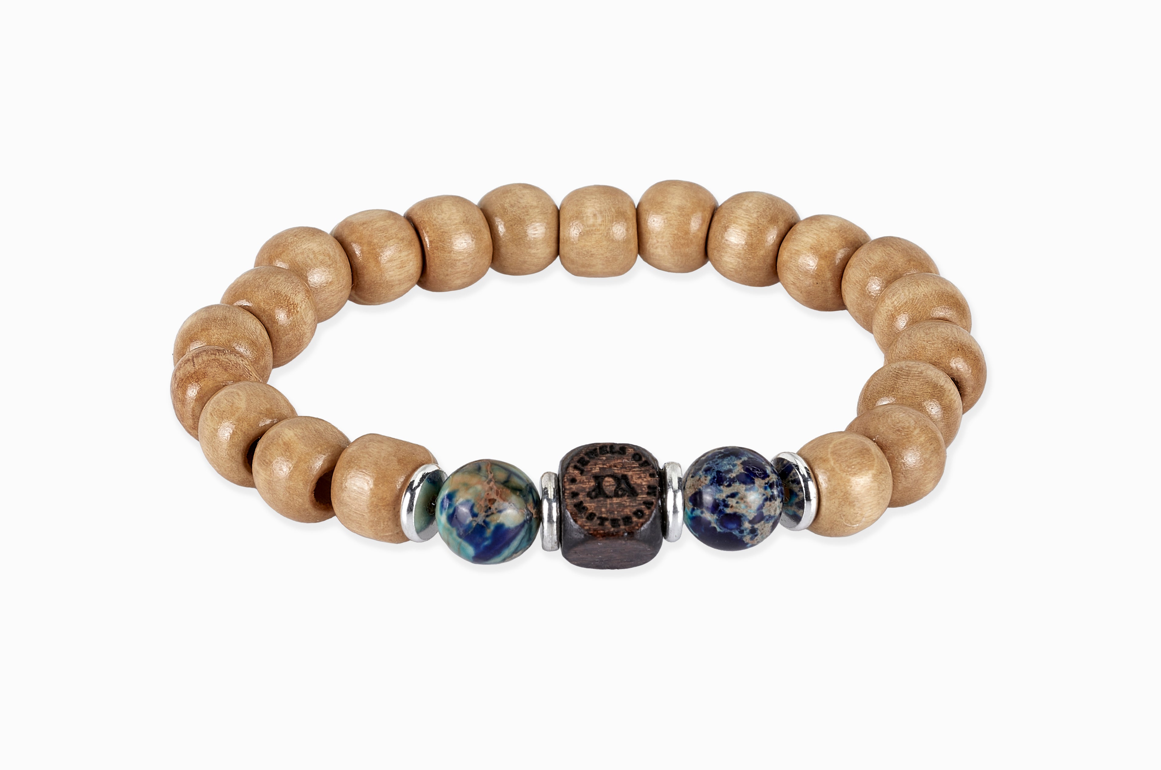 Houten oceaan jaspis armband - 10mm
