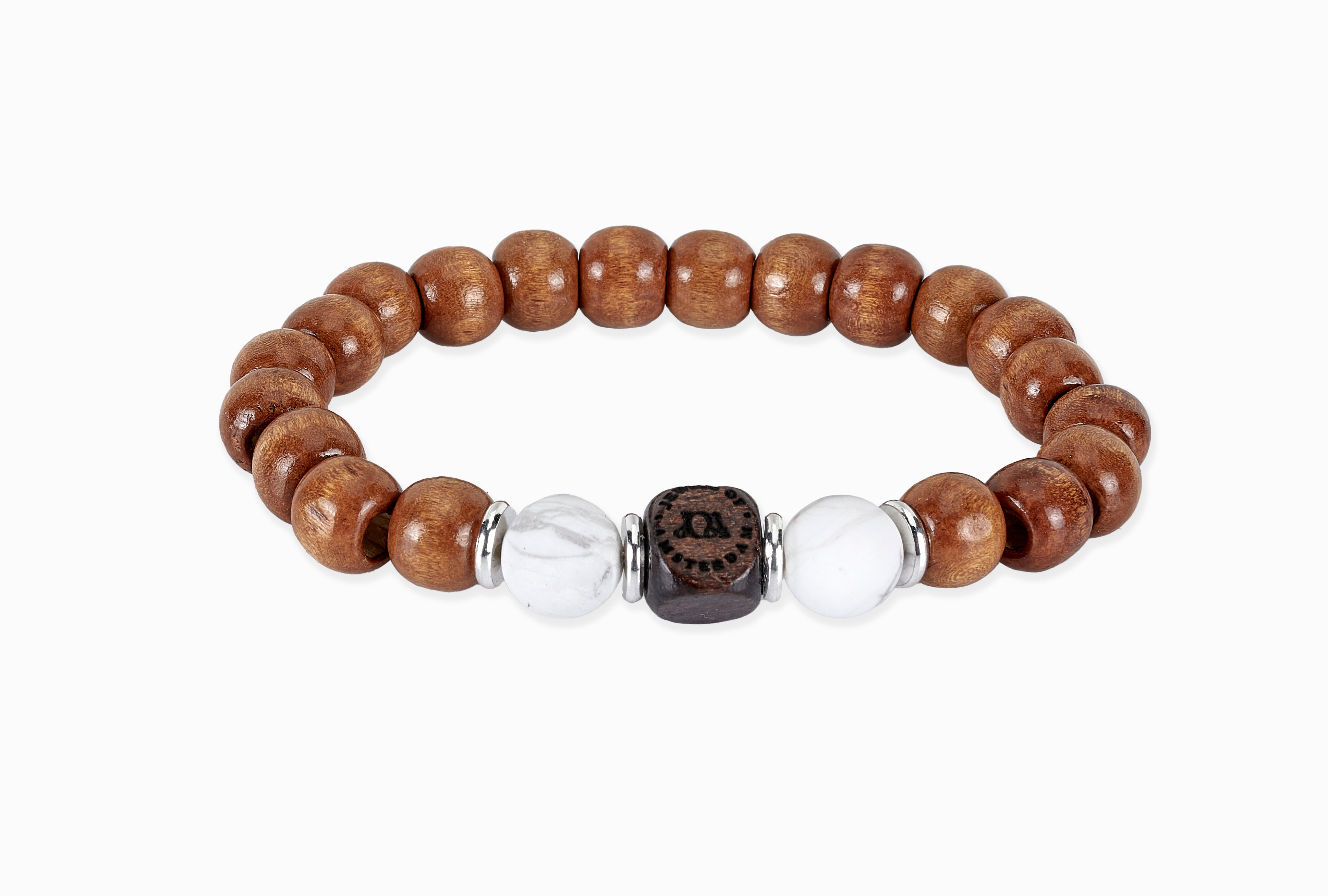 Hout met howliet armband - 10mm