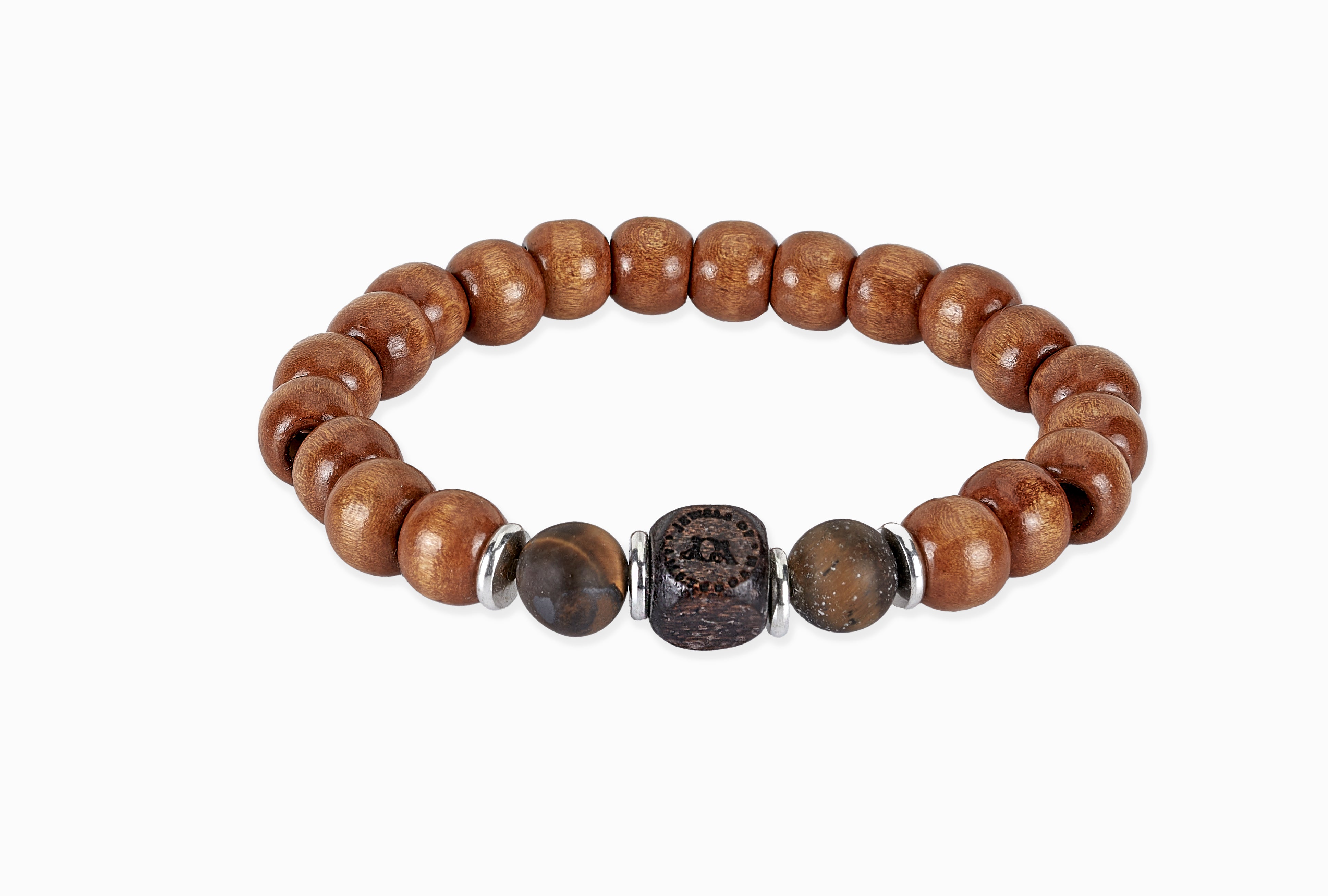 Houten tijgeroog armband - 10mm