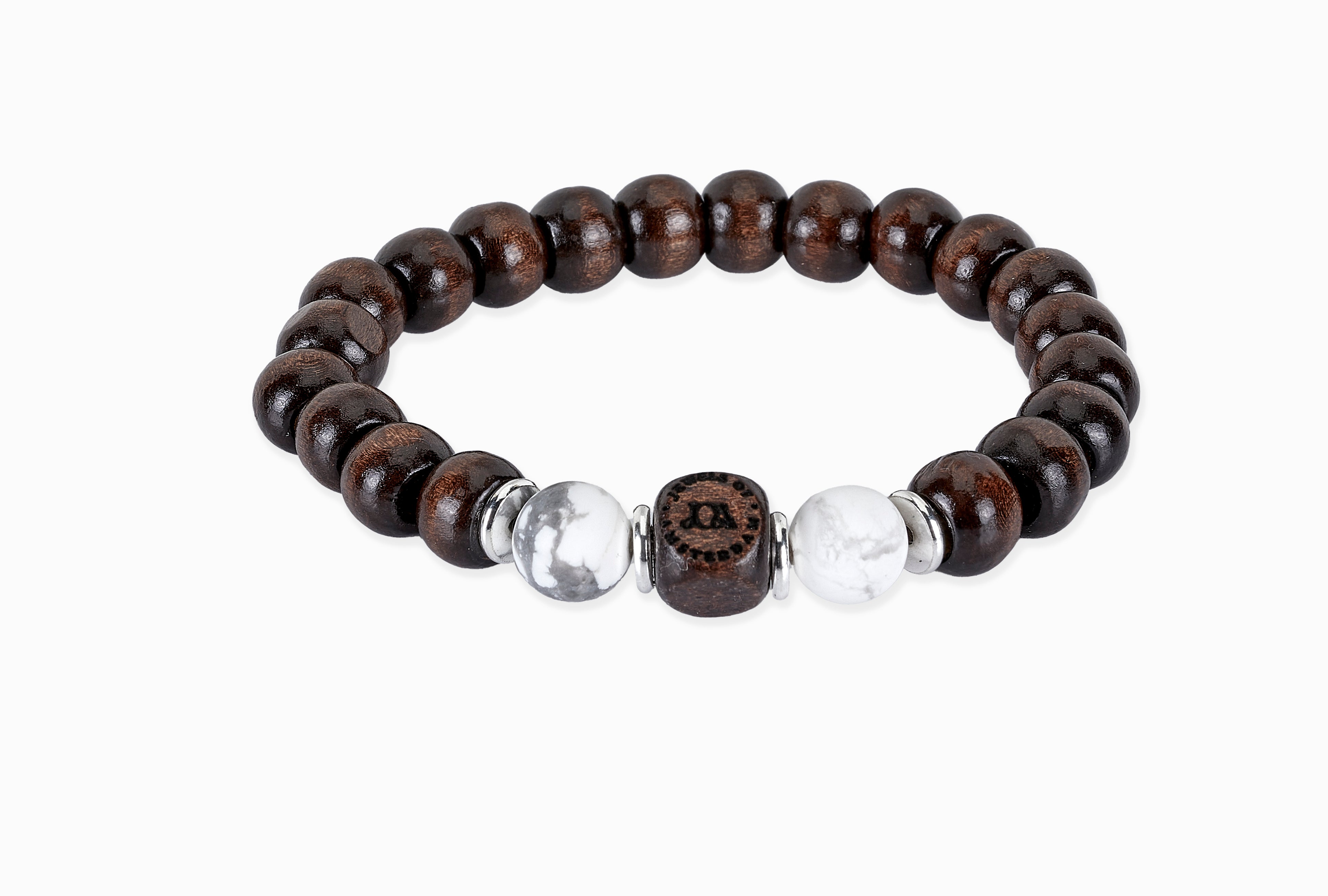 Hout met howliet armband - 10mm