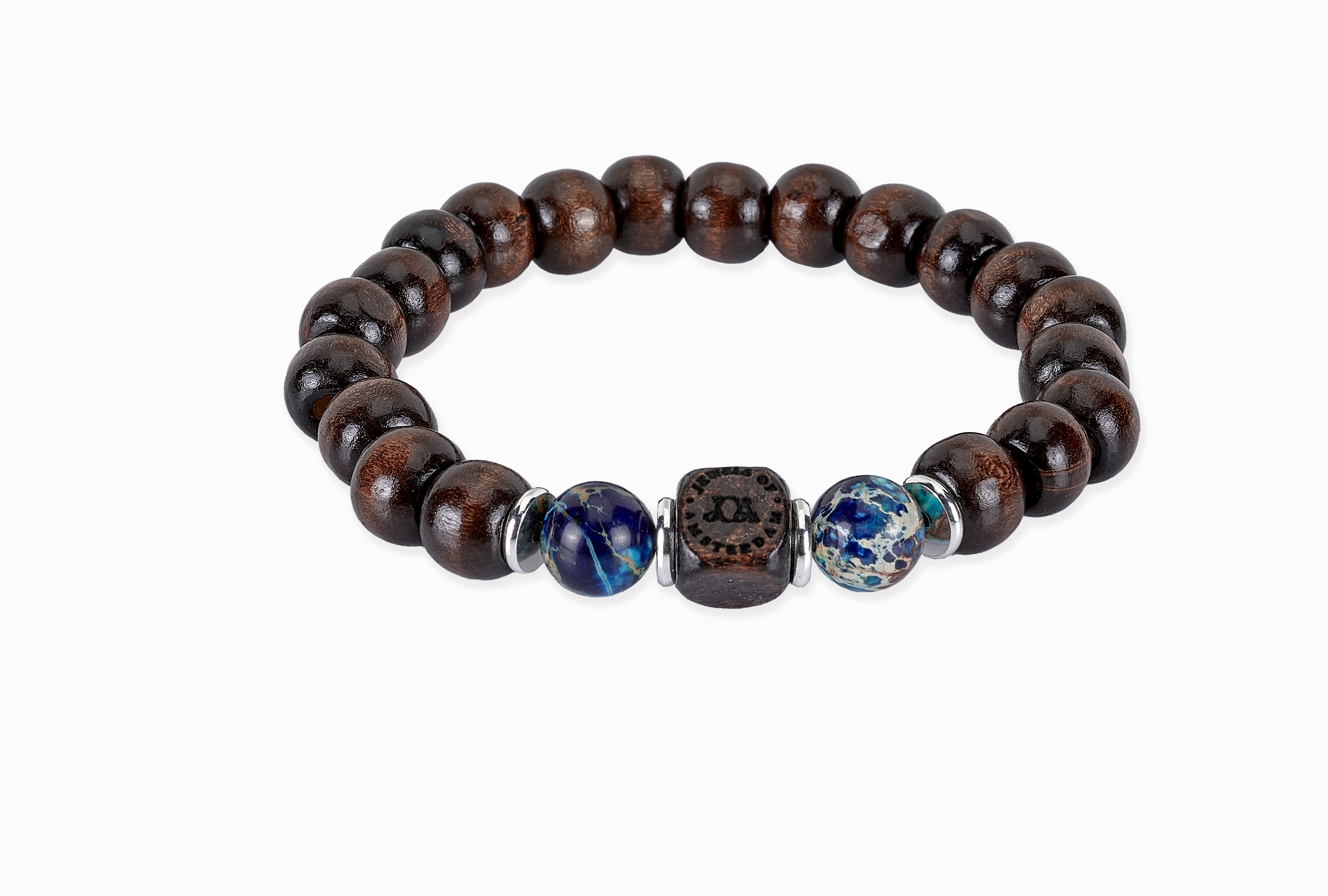 Houten oceaan jaspis armband - 10mm