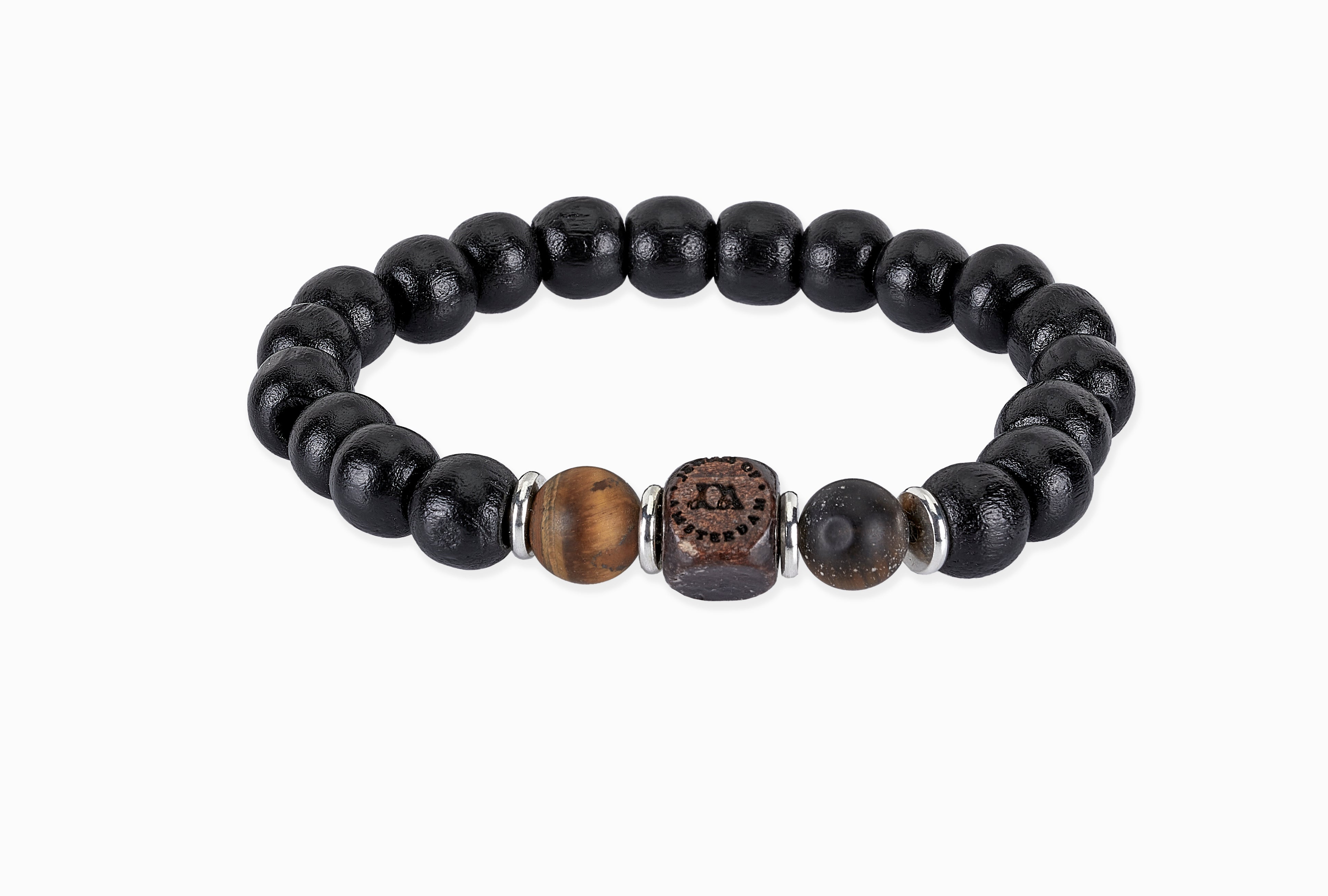 Houten tijgeroog armband - 10mm