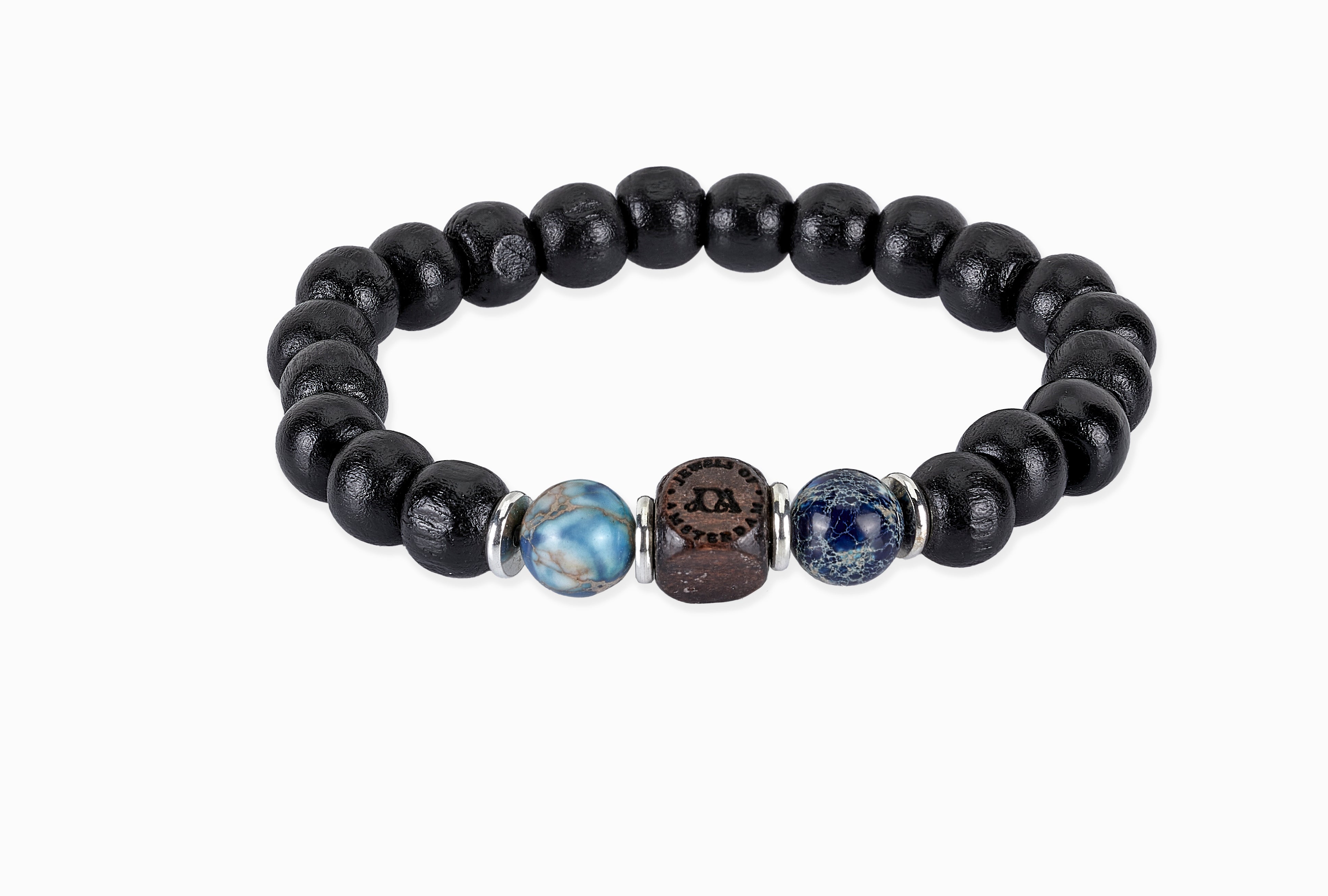 Houten oceaan jaspis armband - 10mm