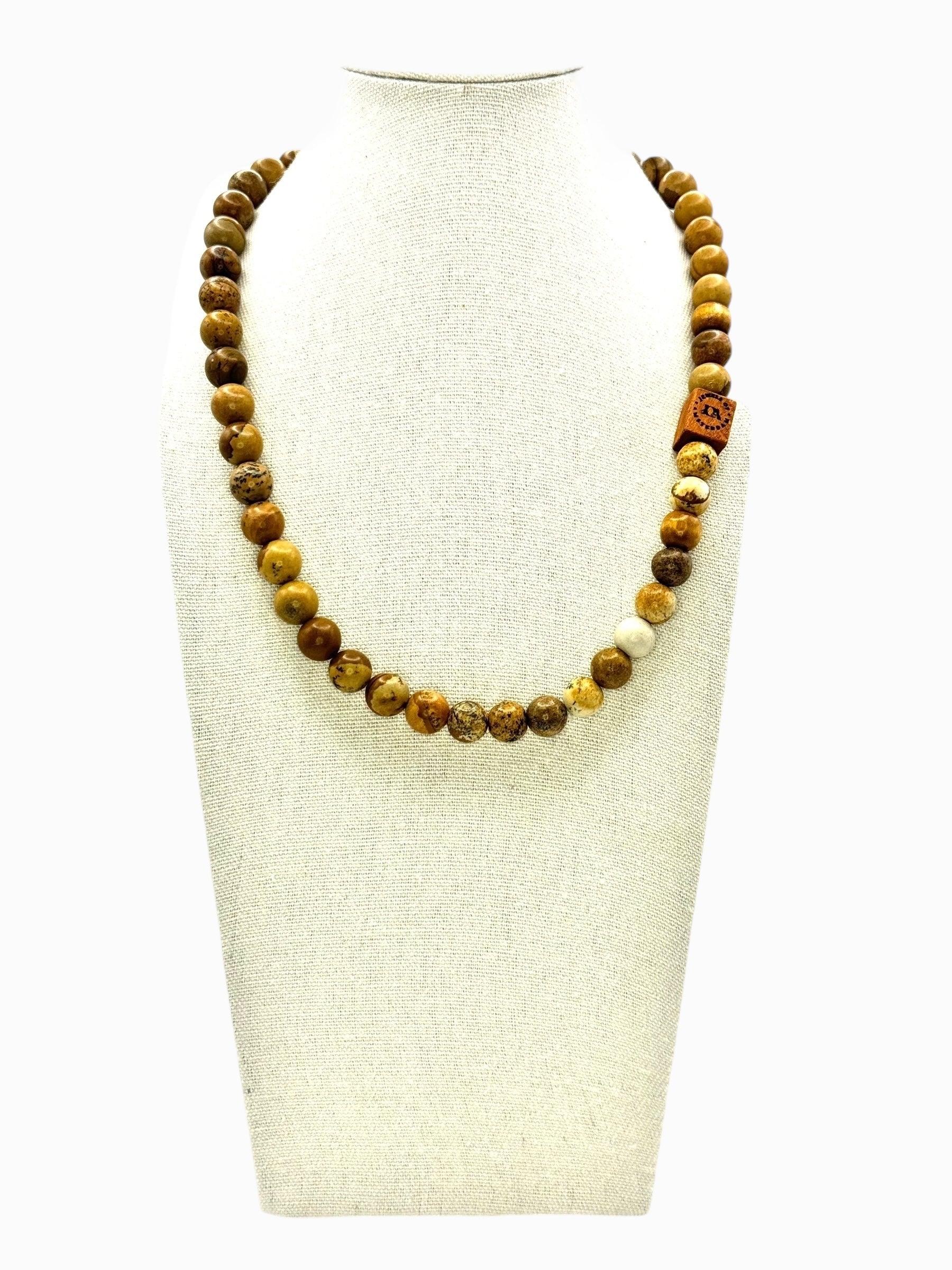 Heren picture jaspis edelsteen ketting