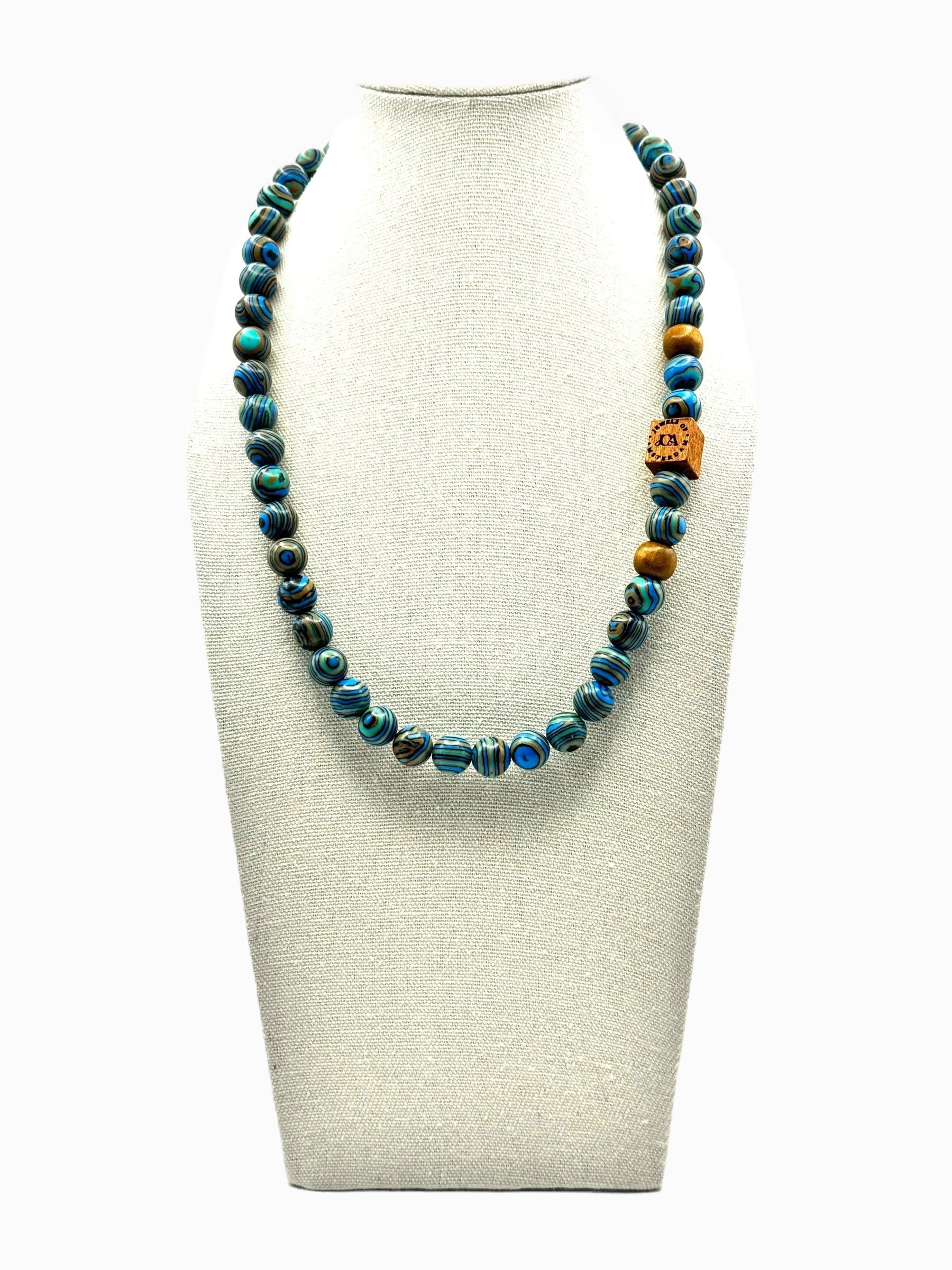 heren blauw malachiet edelsteen ketting
