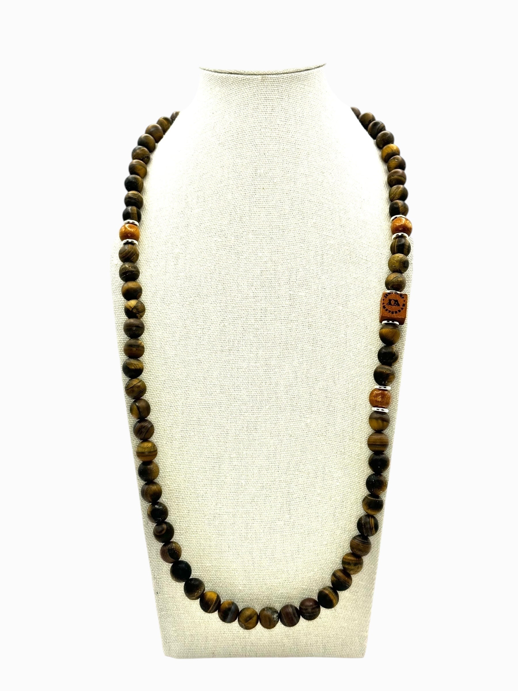 Heren tijgeroog edelstenen ketting