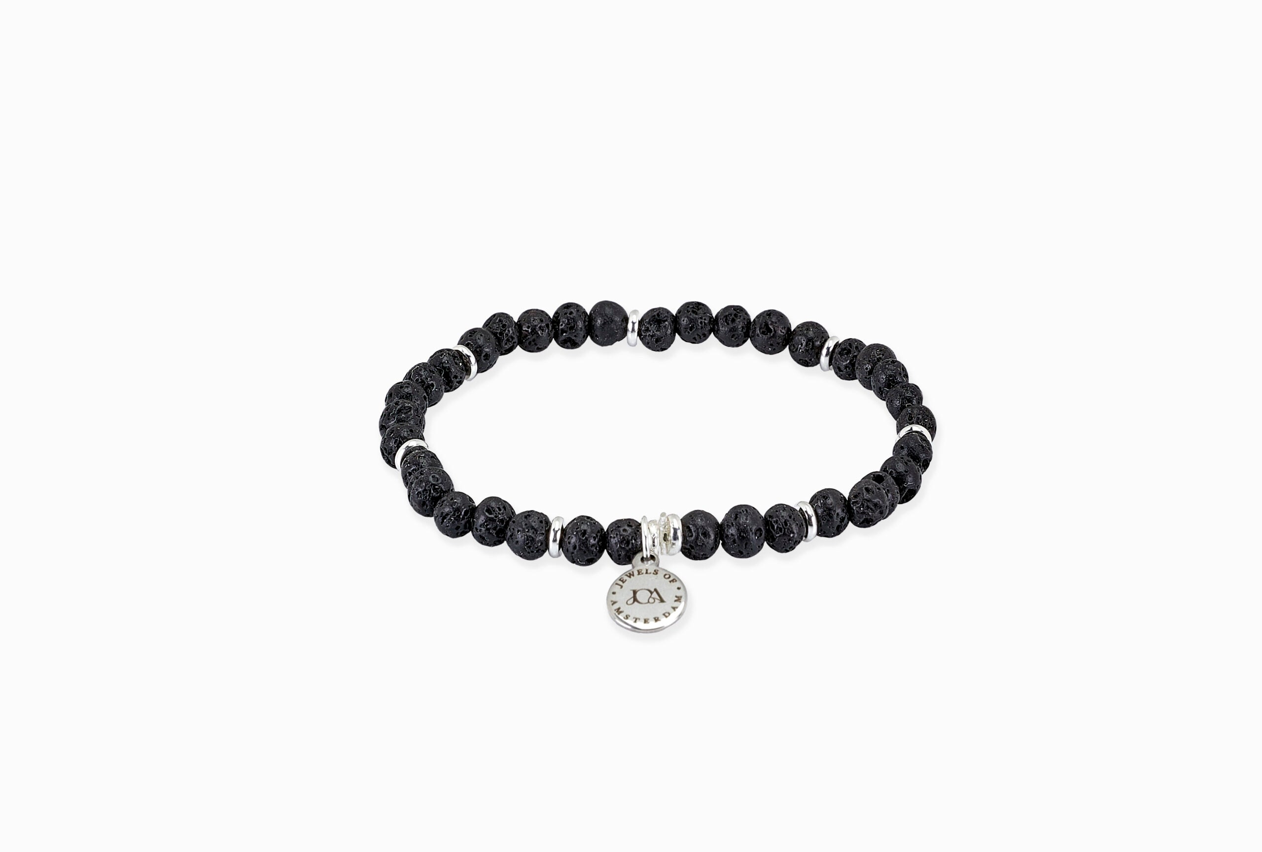 subtiel dames lavasteen edelsteen armband
