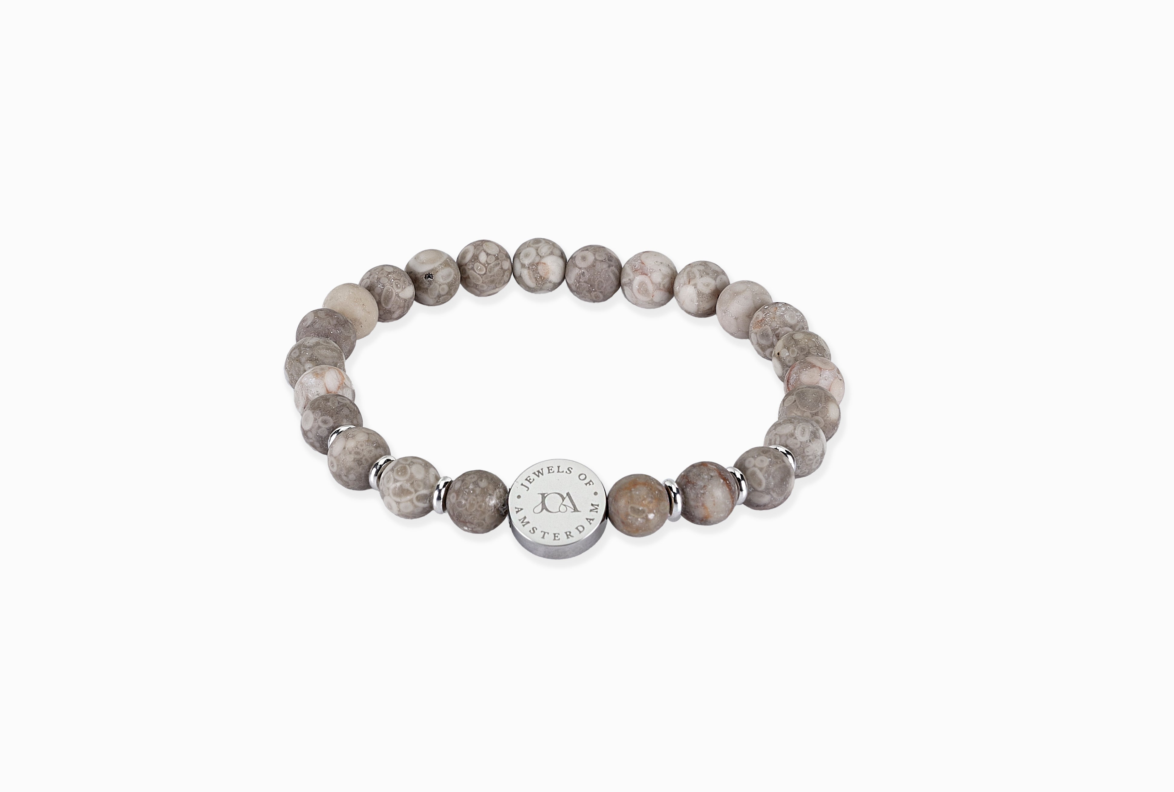 graniet edelstenen armband met zilveren details