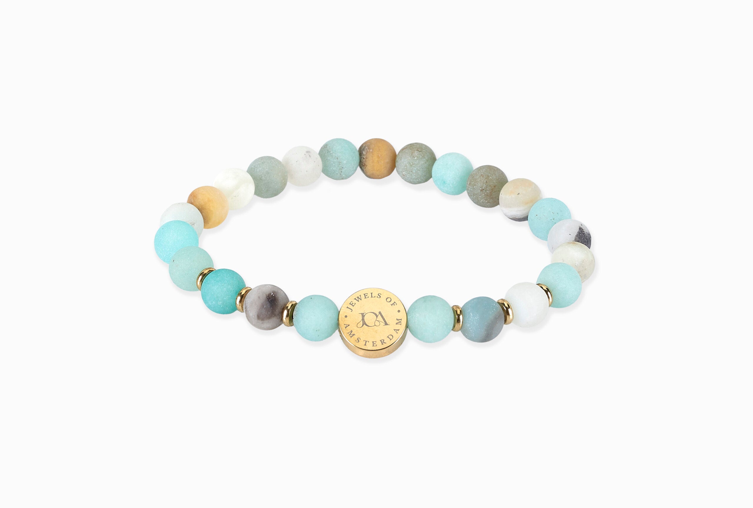 amazoniet edelsteen armband goud