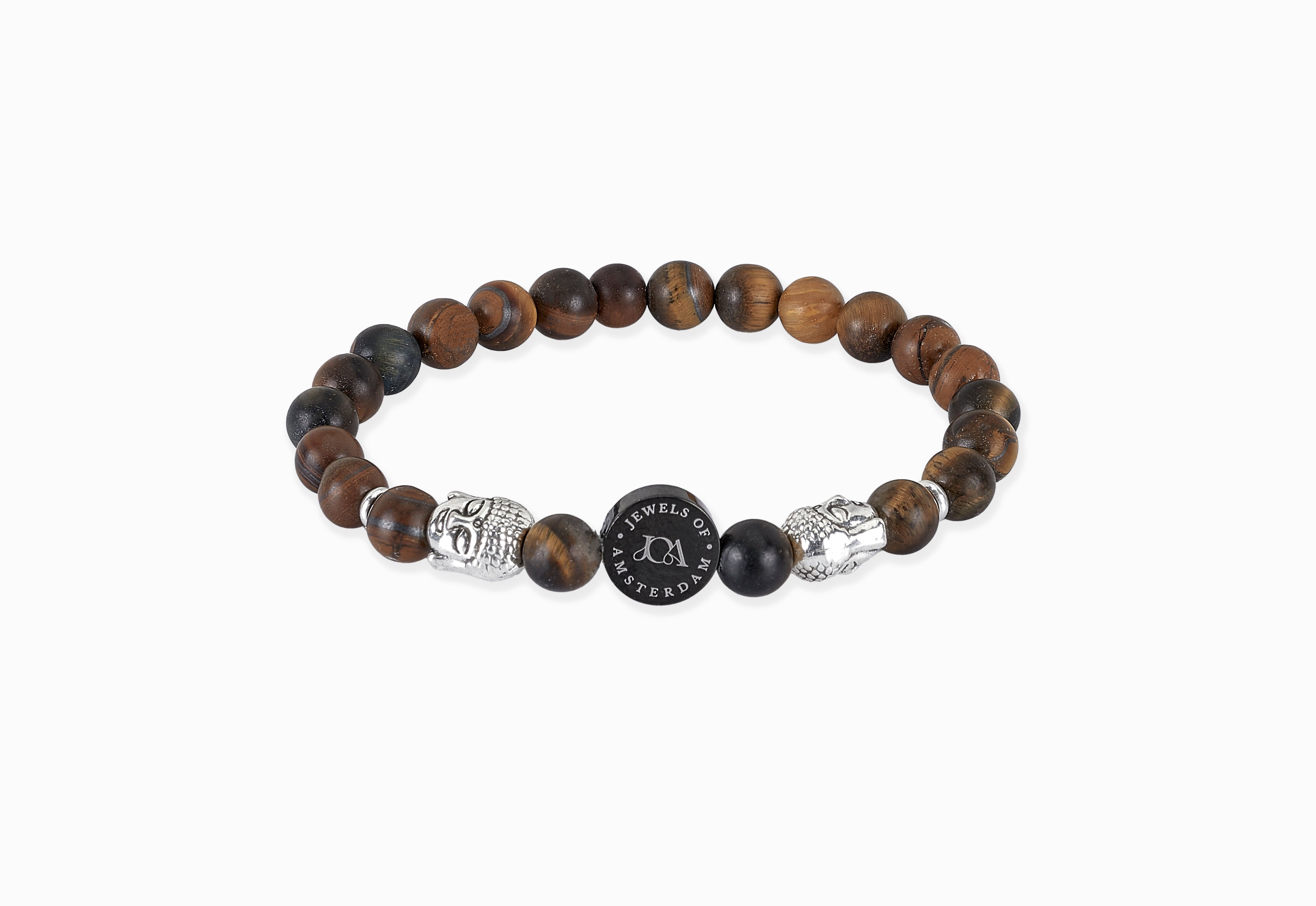 Obsidiaan boeddha armband - 6mm