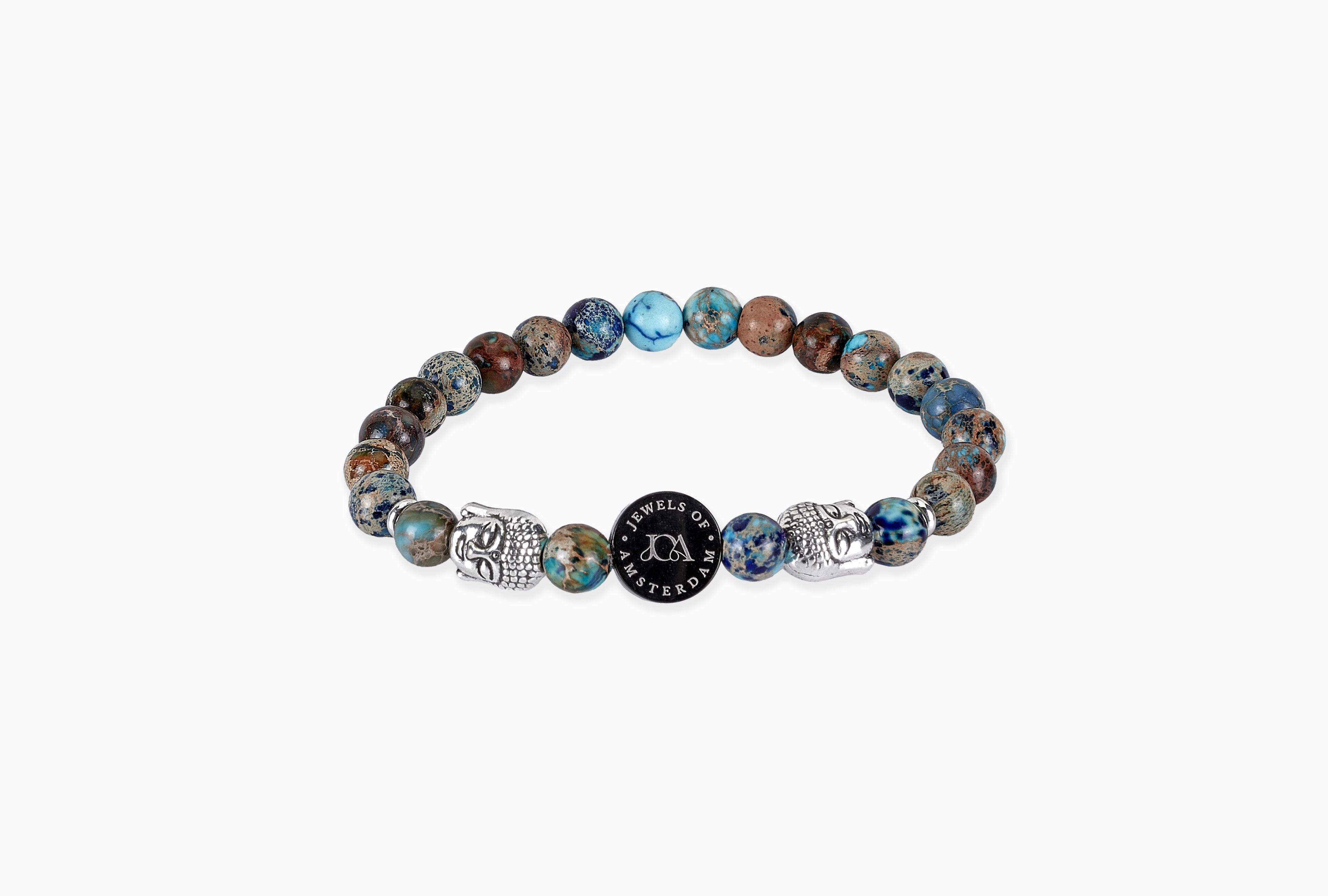 Obsidiaan boeddha armband - 6mm