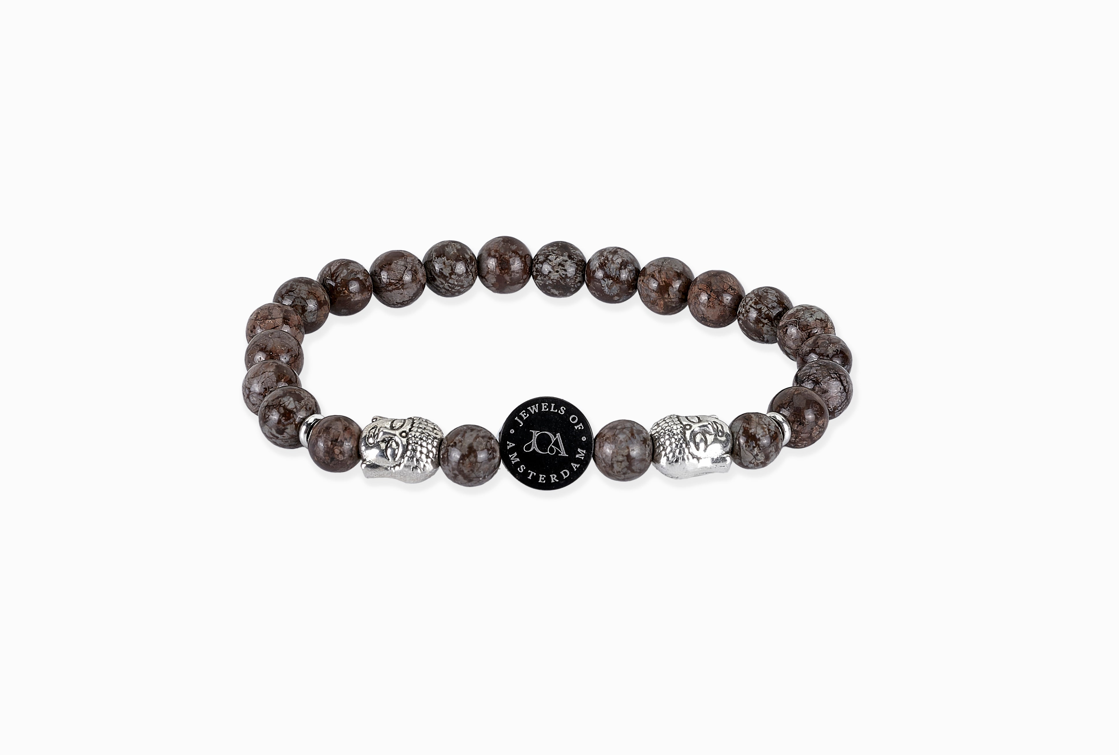 Obsidiaan boeddha armband - 6mm