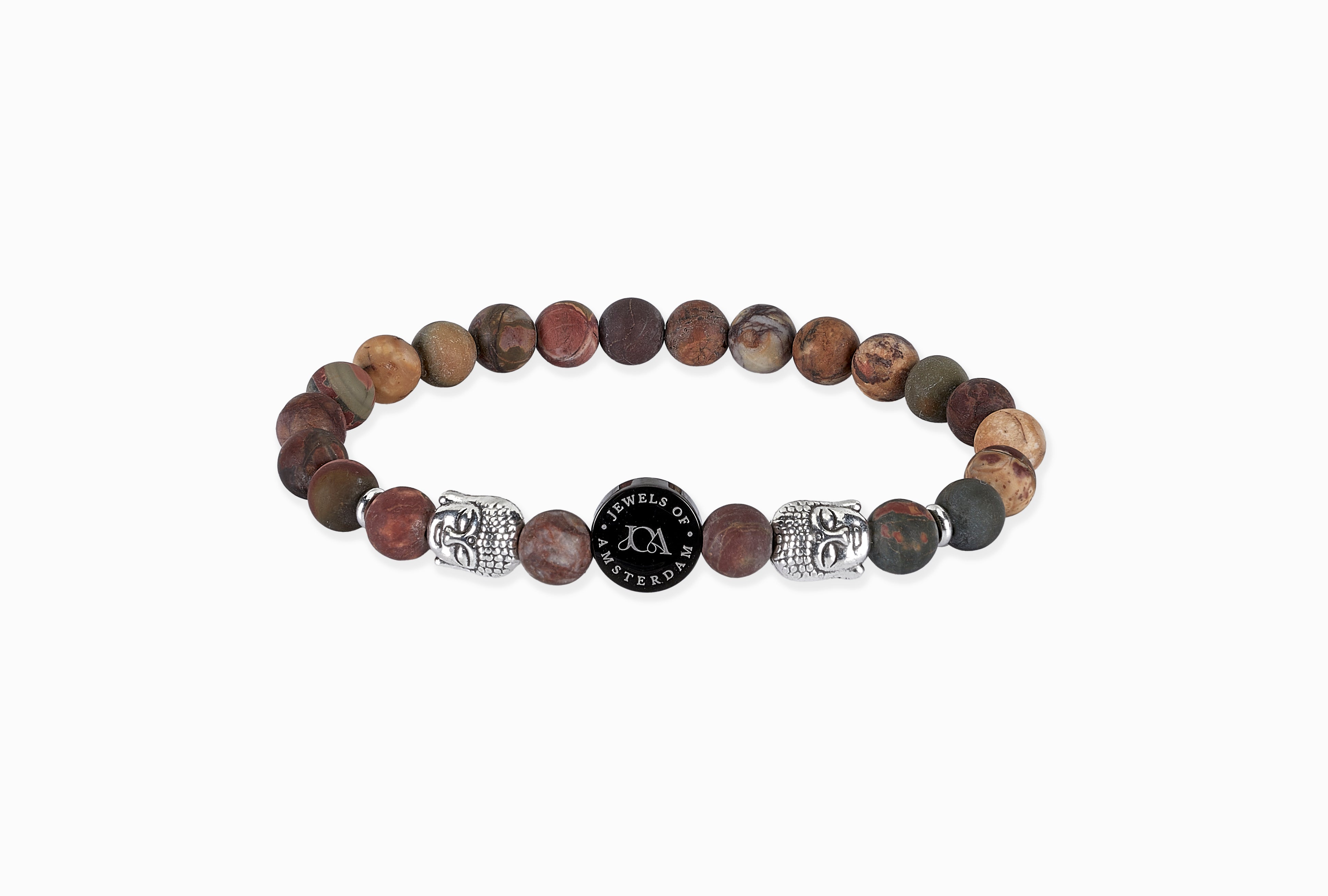 Obsidiaan boeddha armband - 6mm
