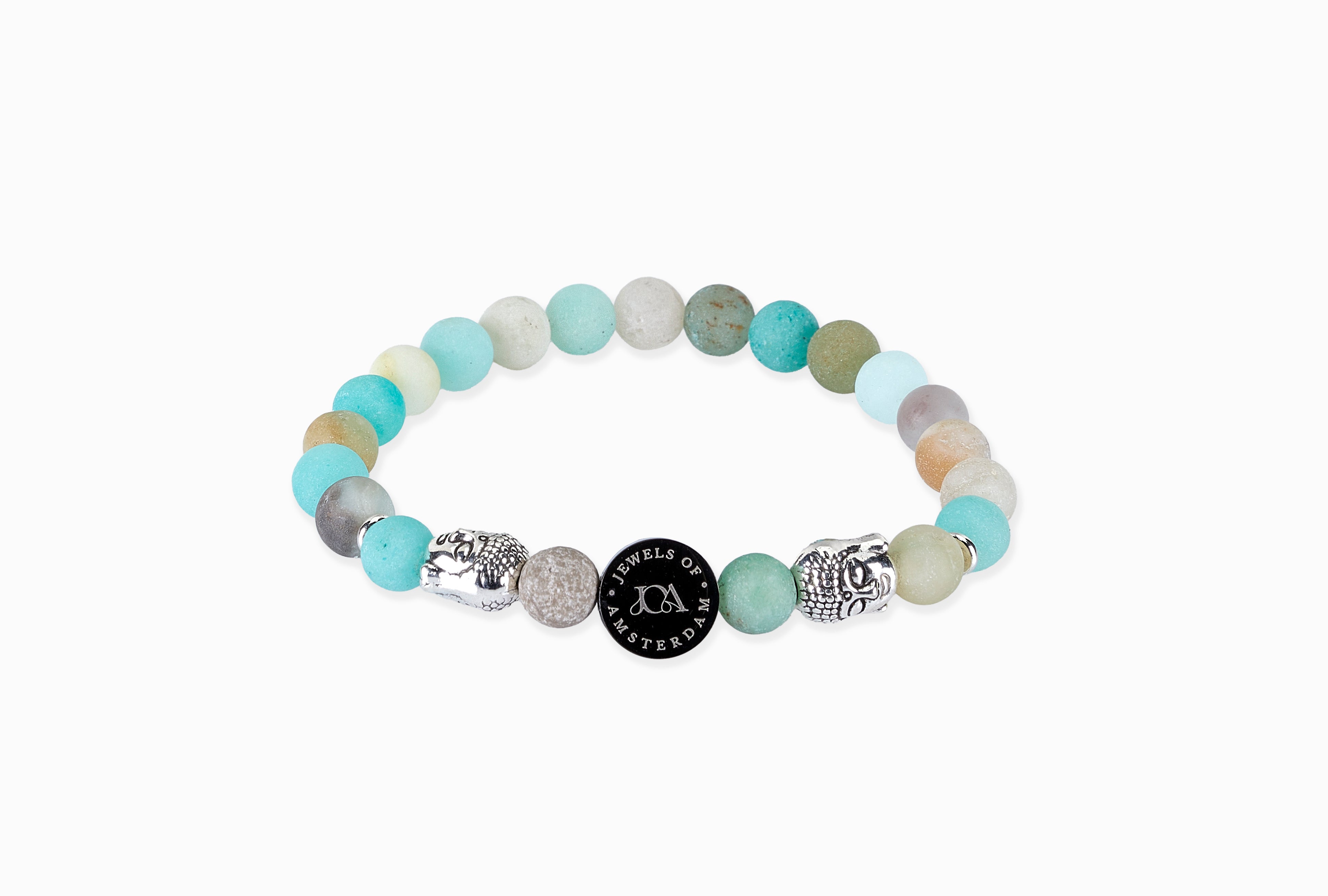 Amazoniet Boeddha armband - 6mm