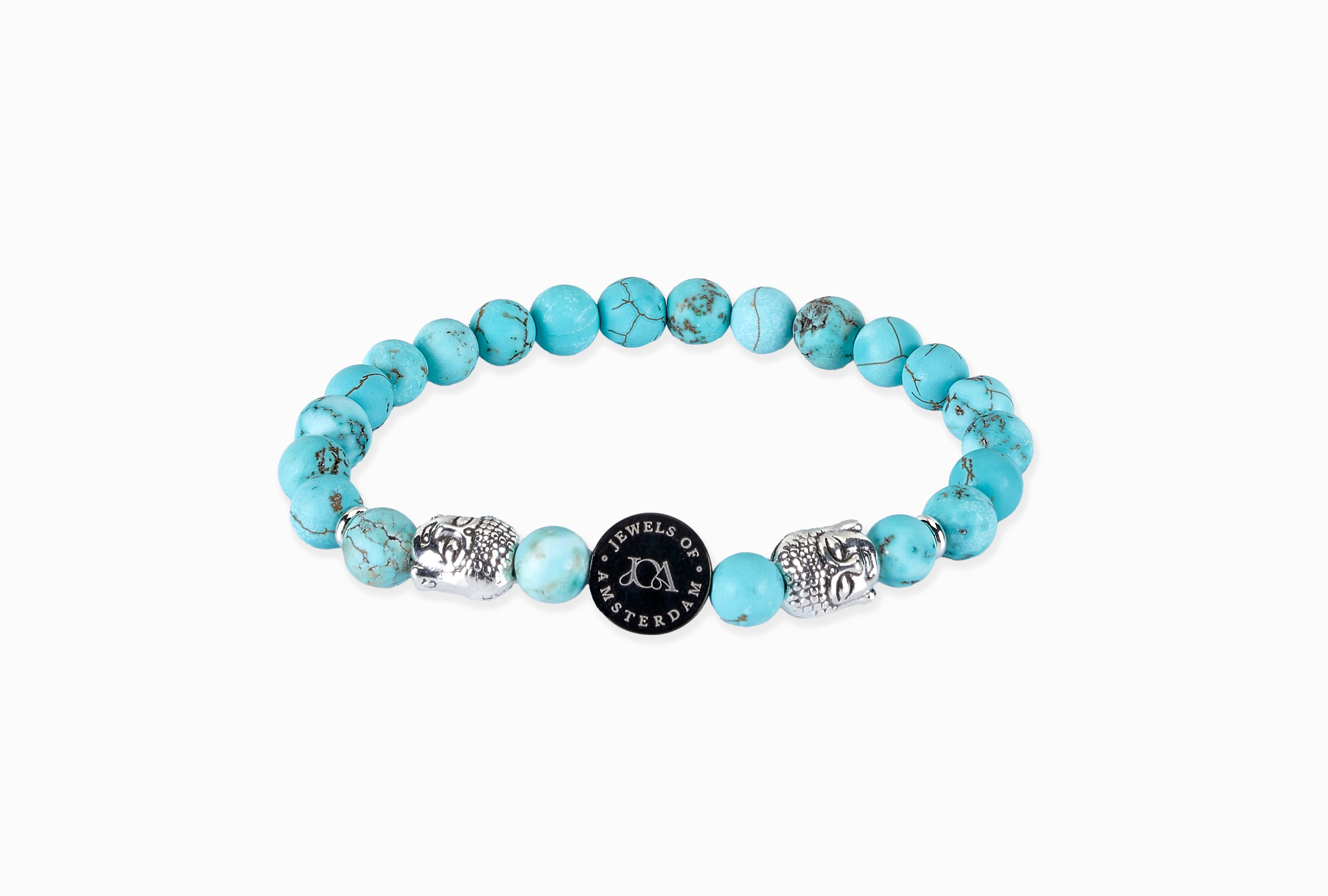Amazoniet Boeddha armband - 6mm