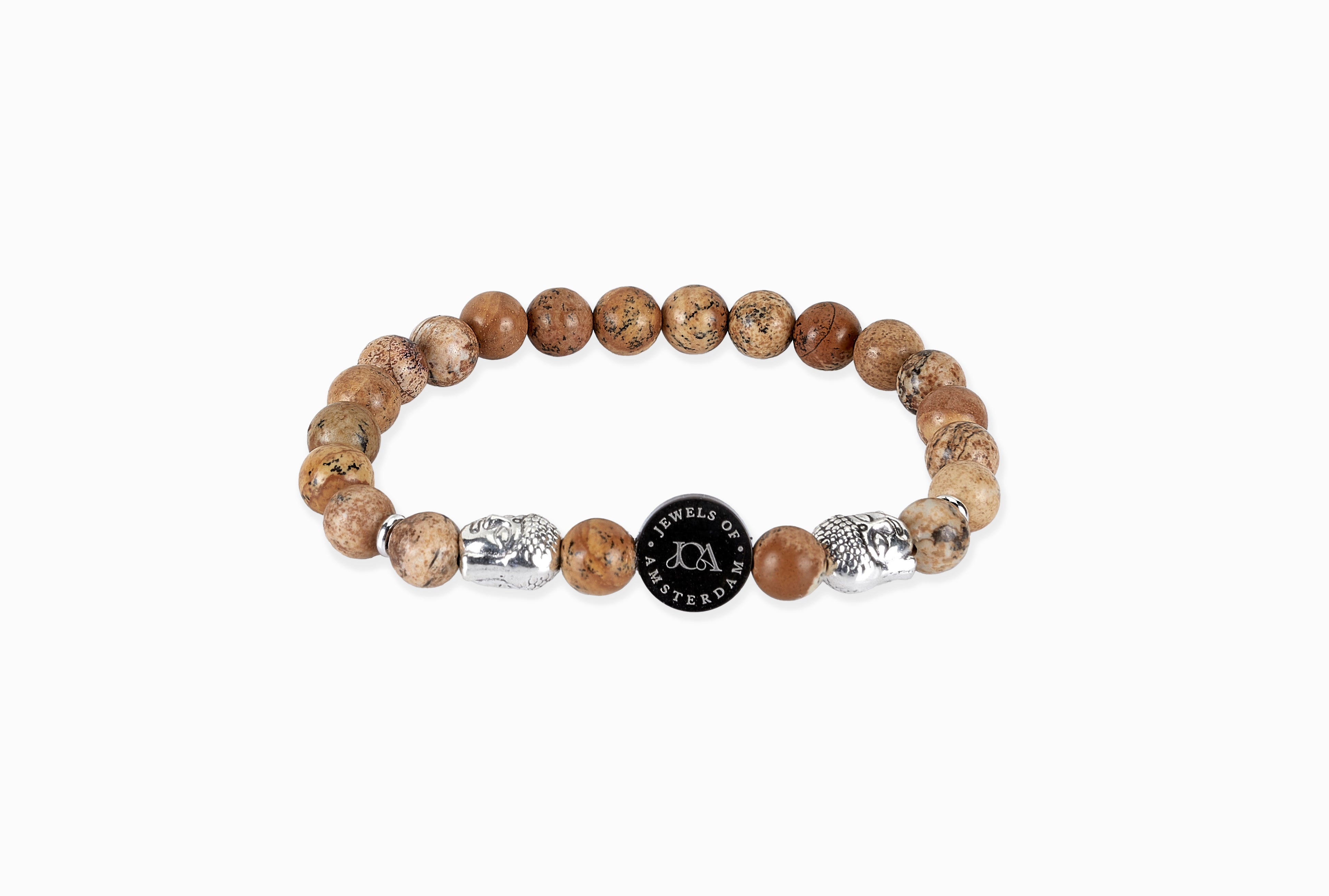 Obsidiaan boeddha armband - 6mm