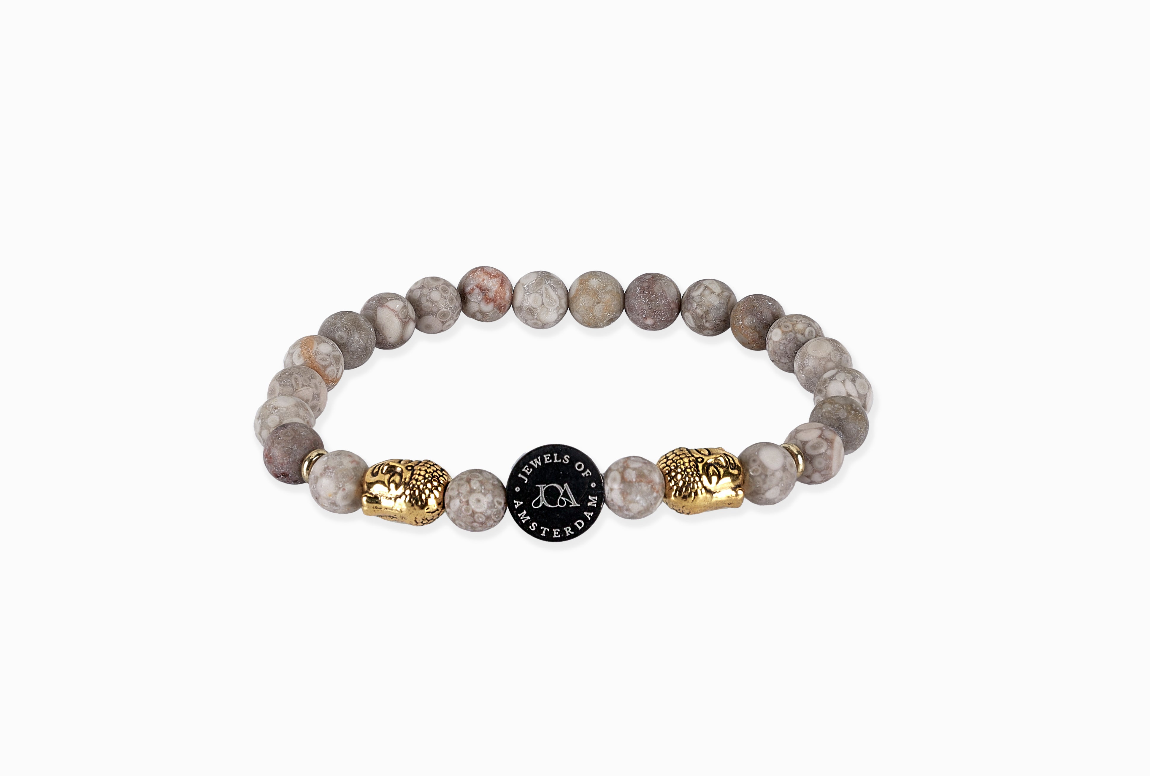 Map Jaspis boeddha armband - 6mm