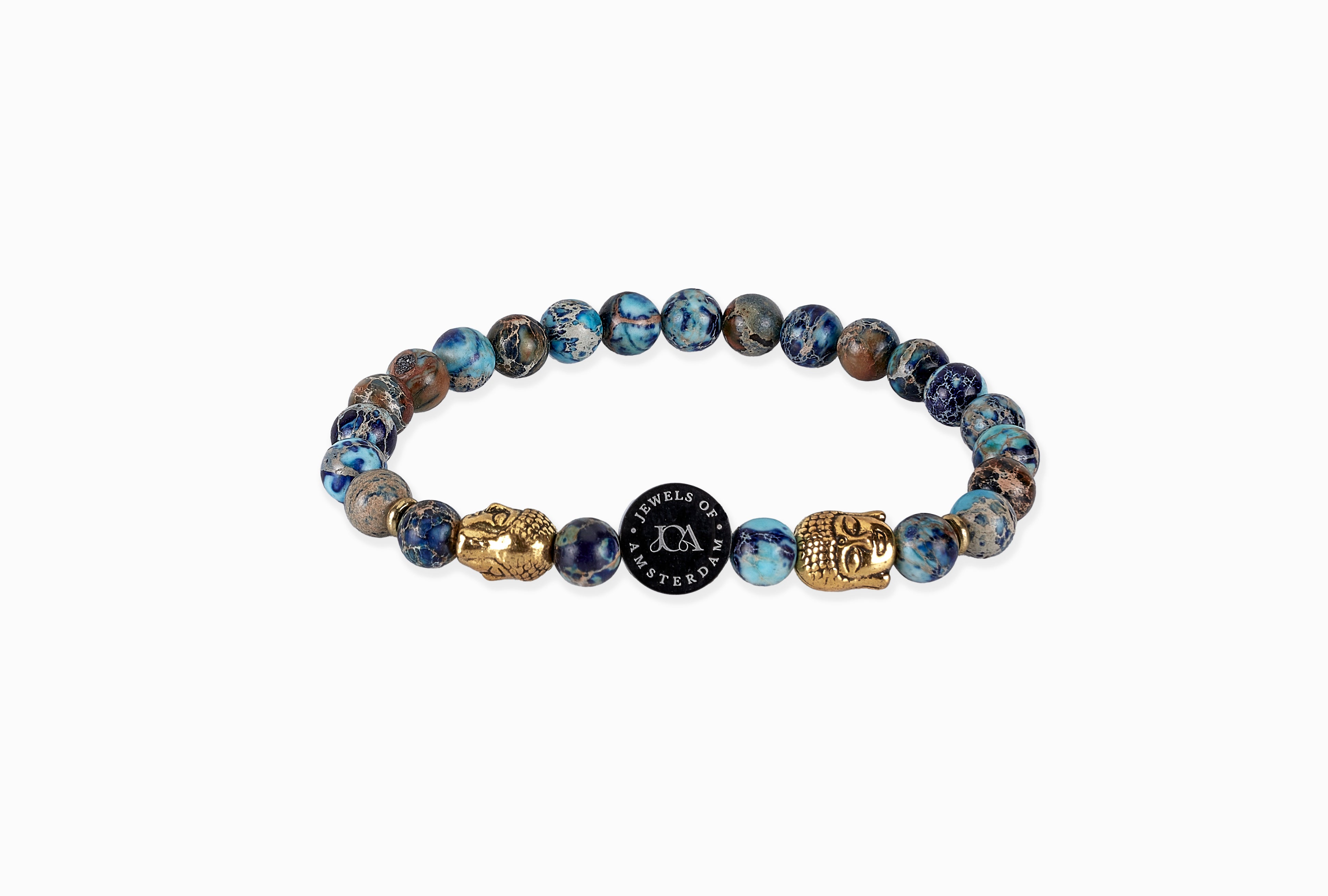 Obsidiaan boeddha armband - 6mm