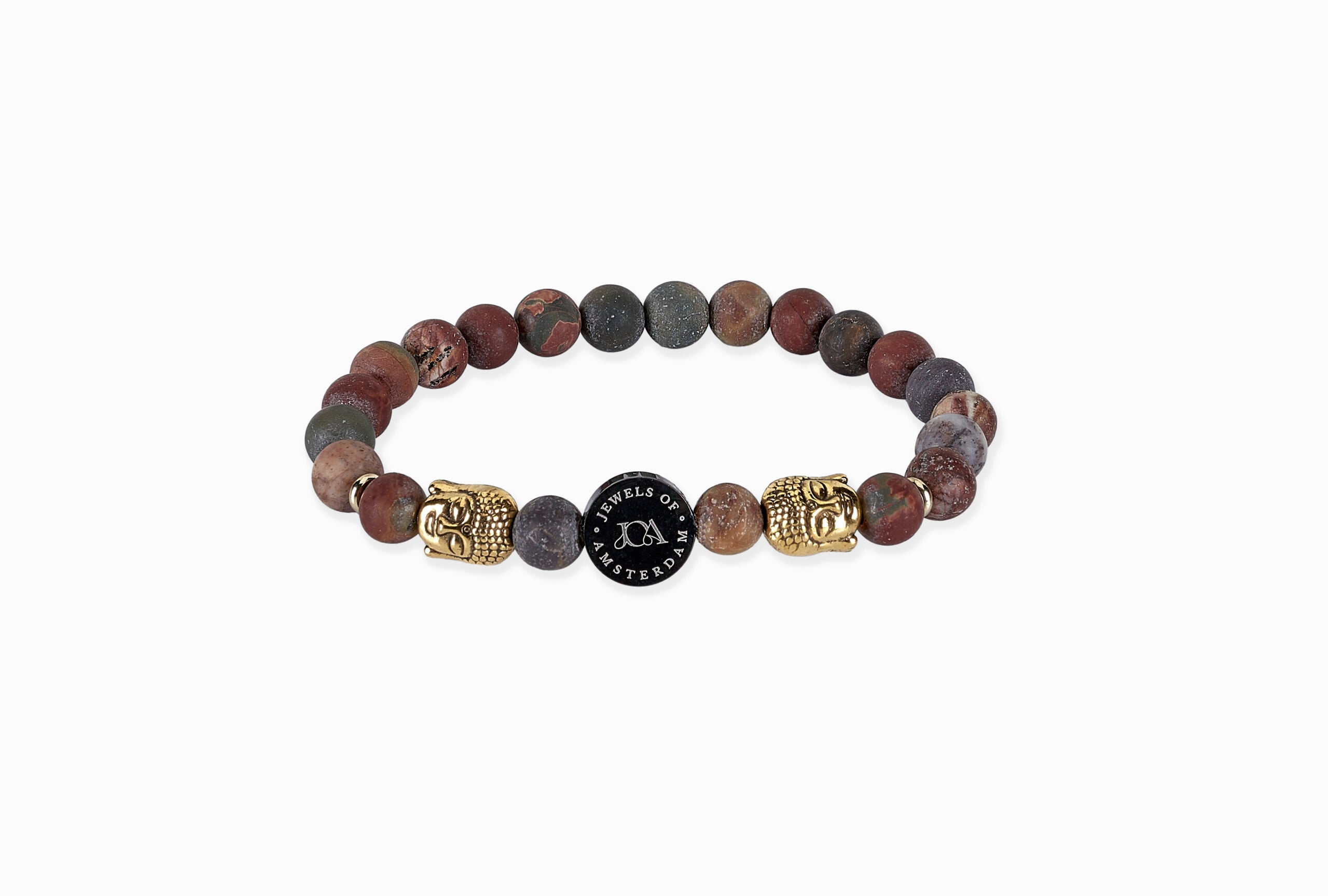 Obsidiaan boeddha armband - 6mm