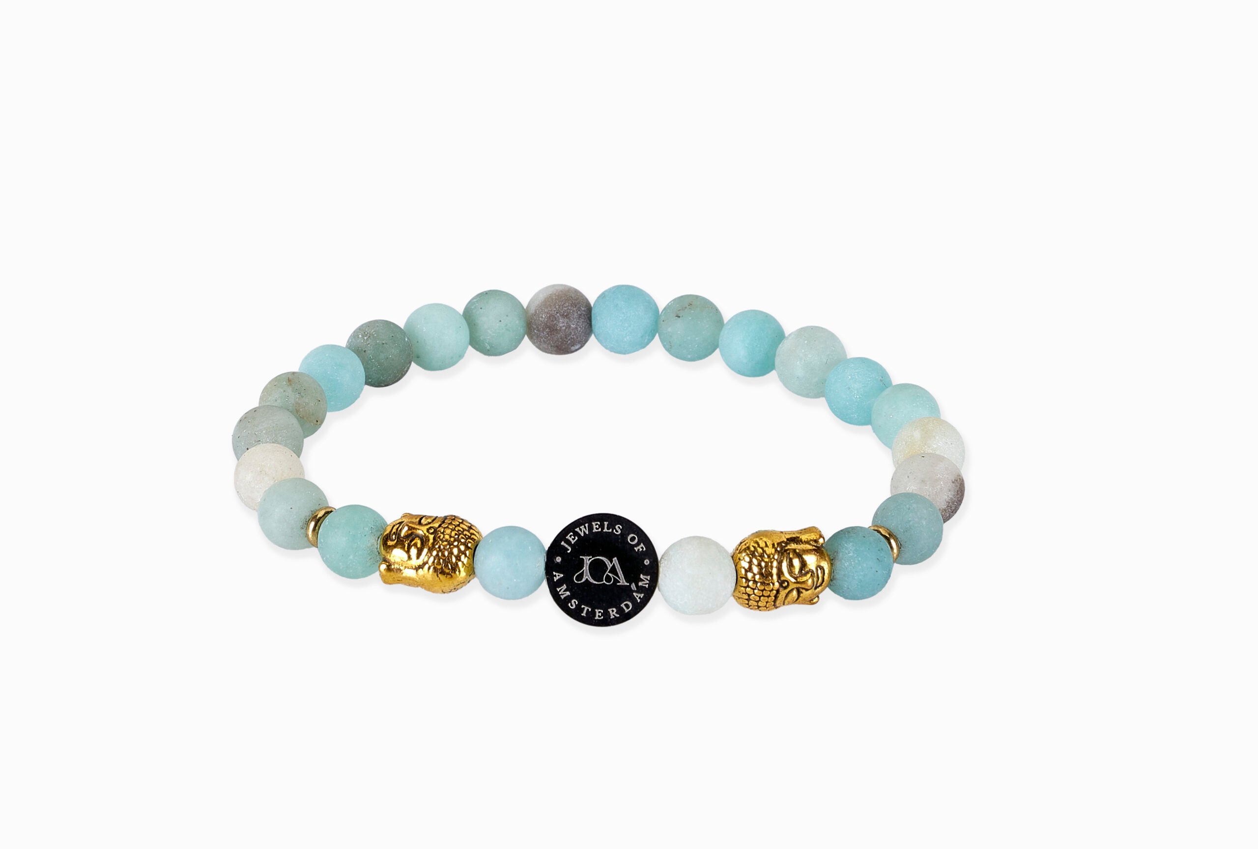 amazoniet edelsteen armband goud boeddha