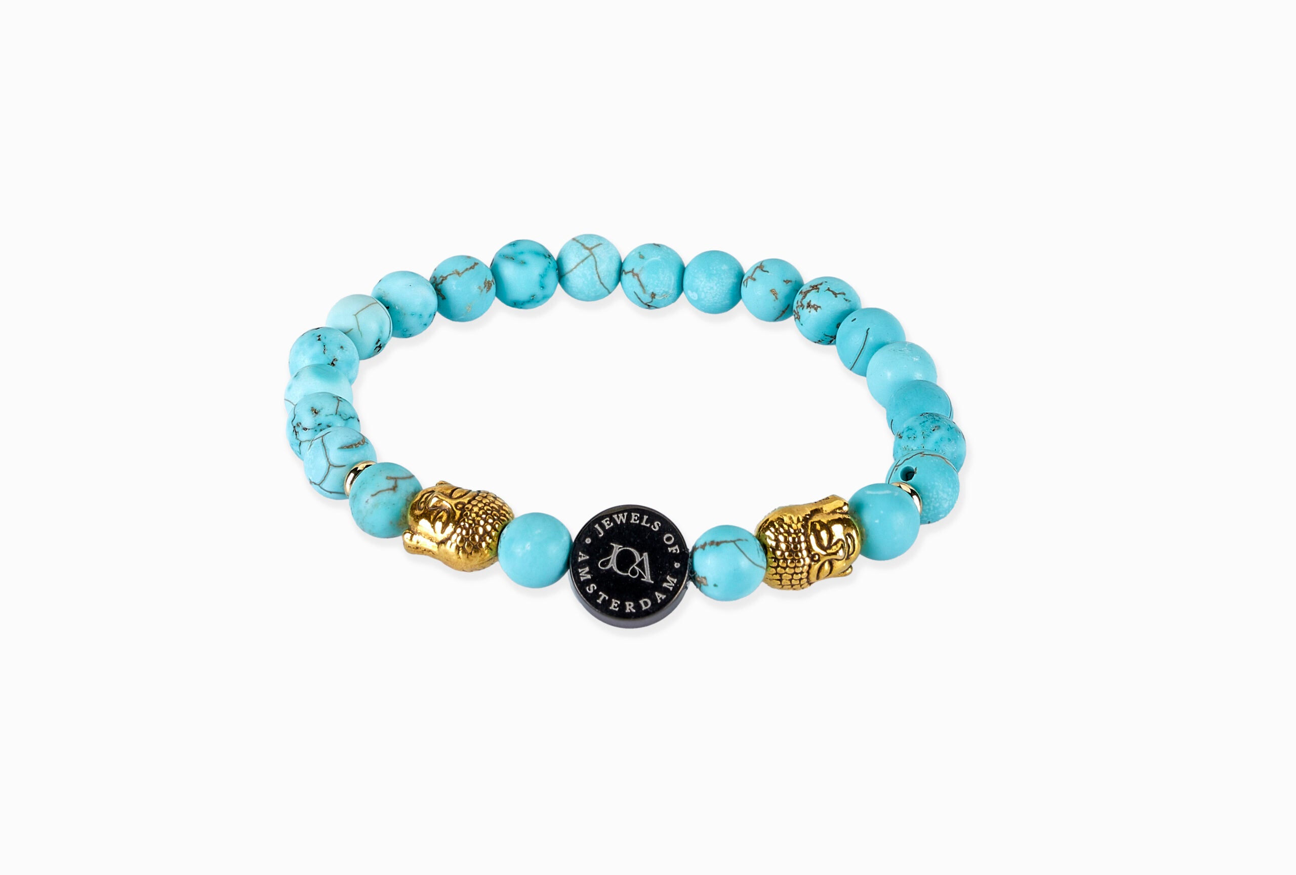 Amazoniet Boeddha armband - 6mm