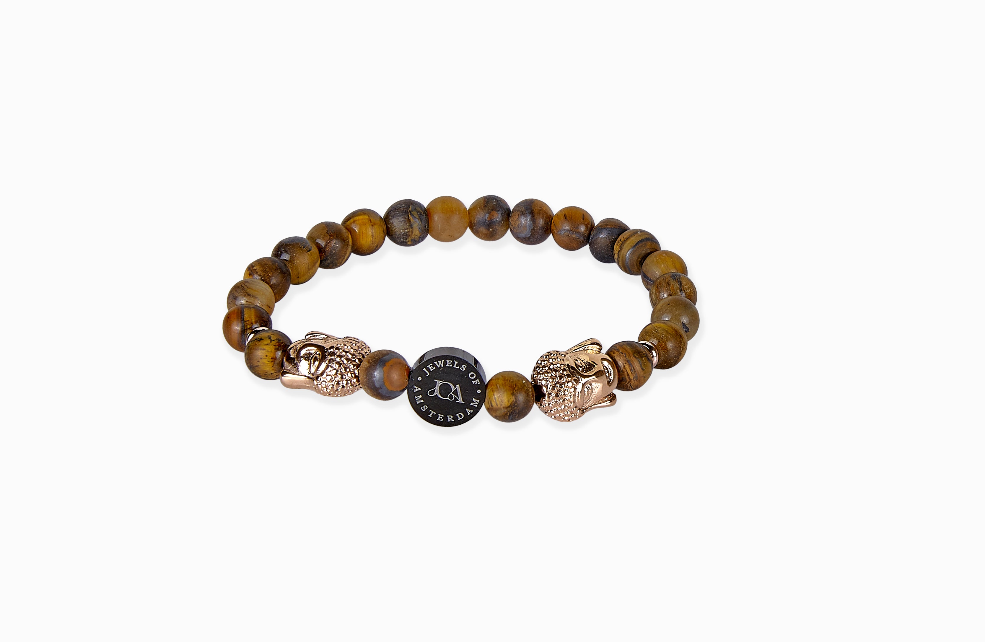 Obsidiaan boeddha armband - 6mm