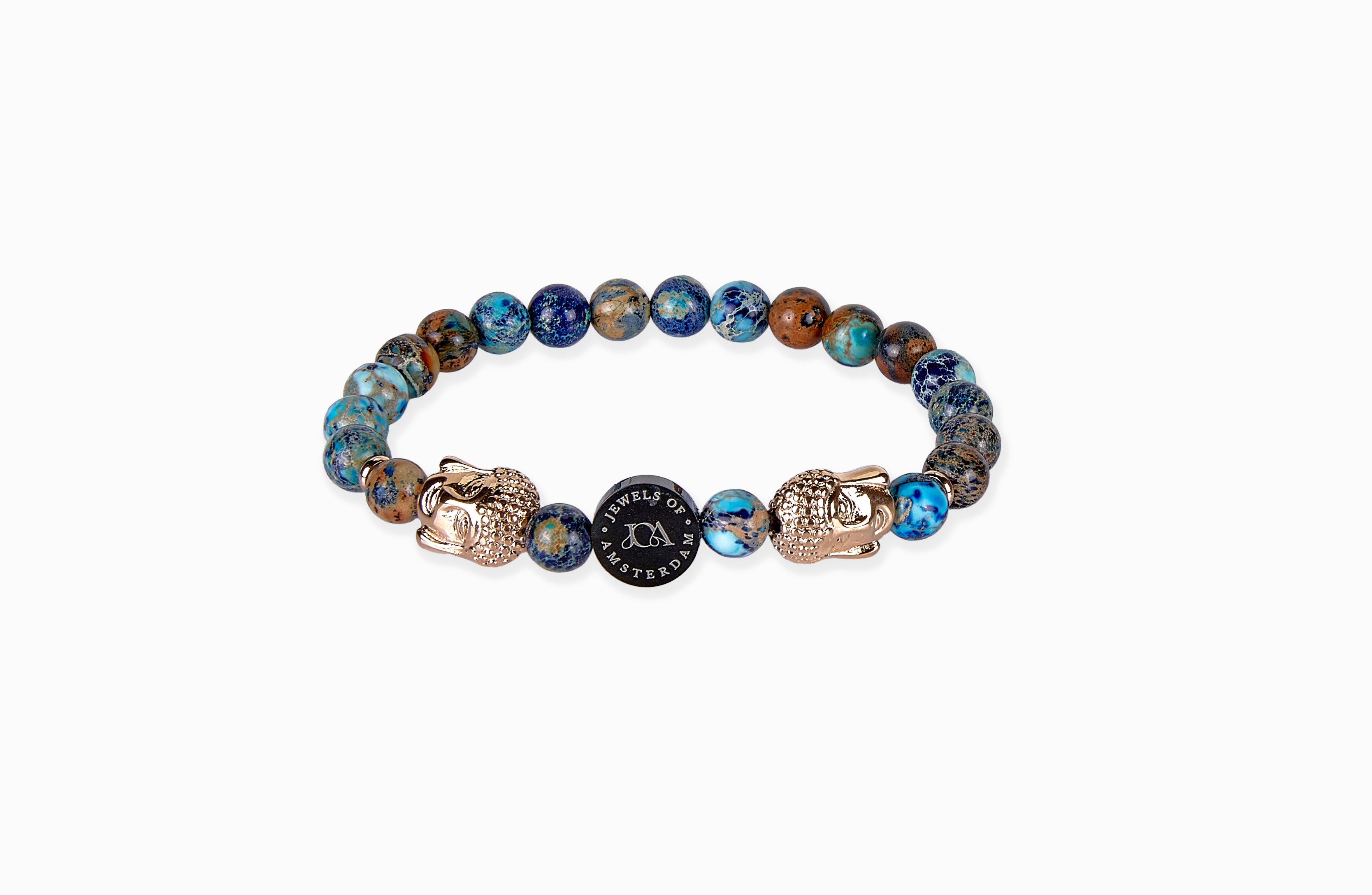 Obsidiaan boeddha armband - 6mm