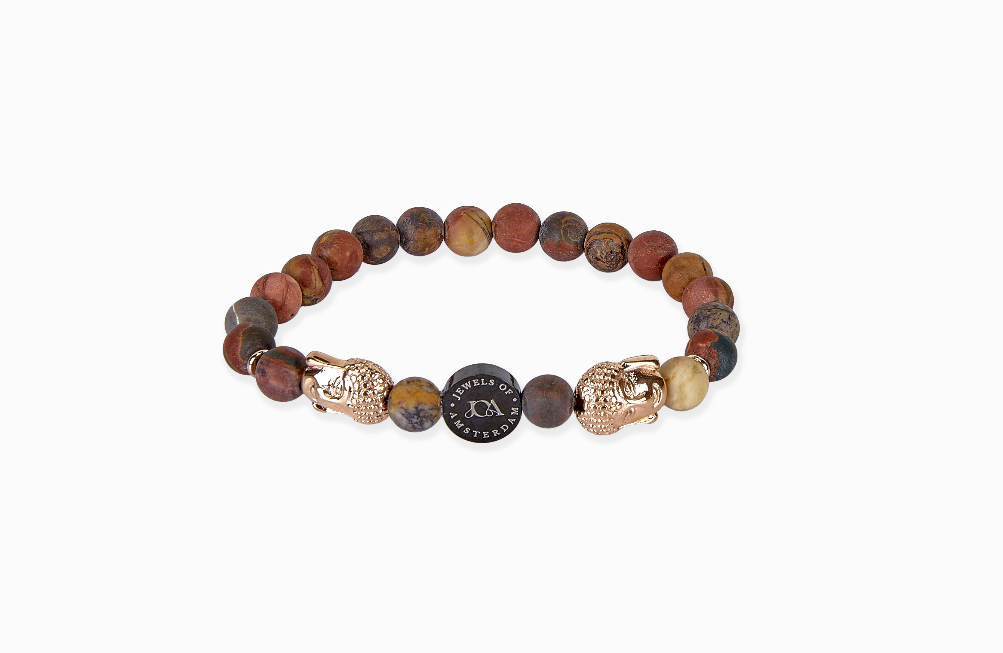 Obsidiaan boeddha armband - 6mm