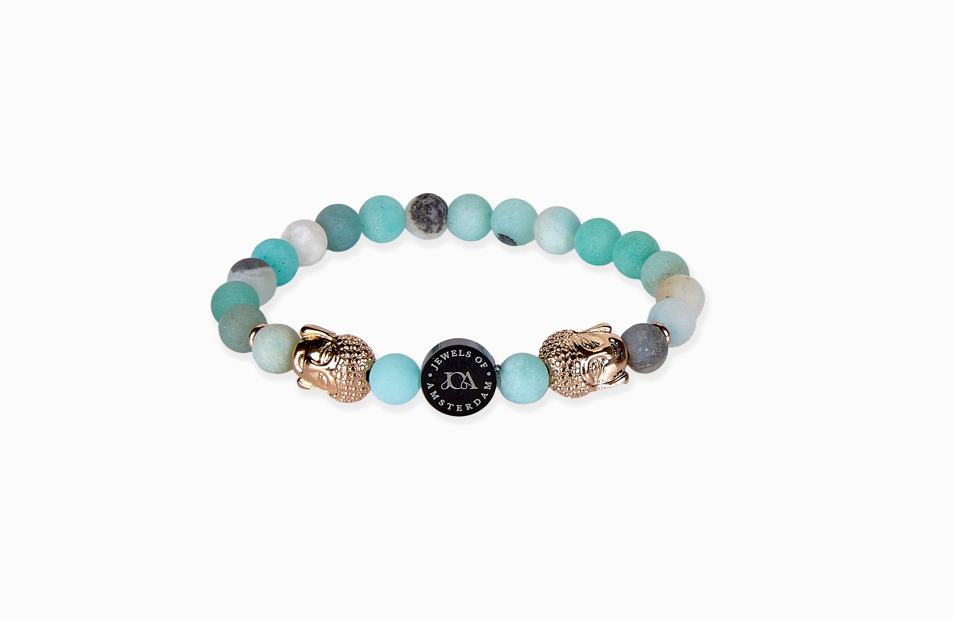 Amazoniet Boeddha armband - 6mm