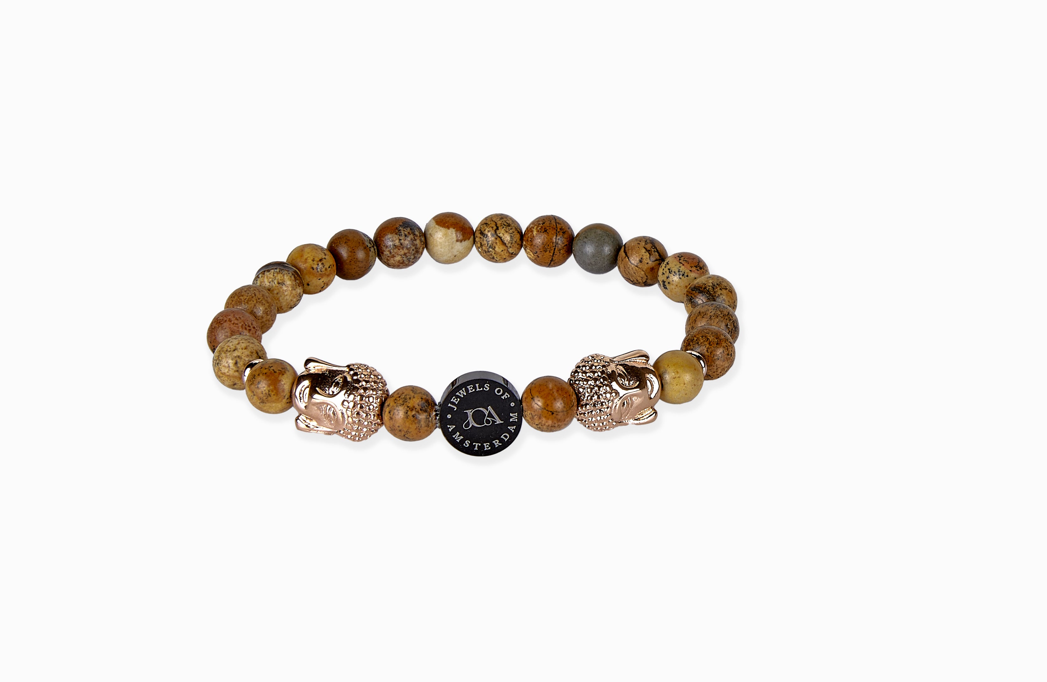 Obsidiaan boeddha armband - 6mm