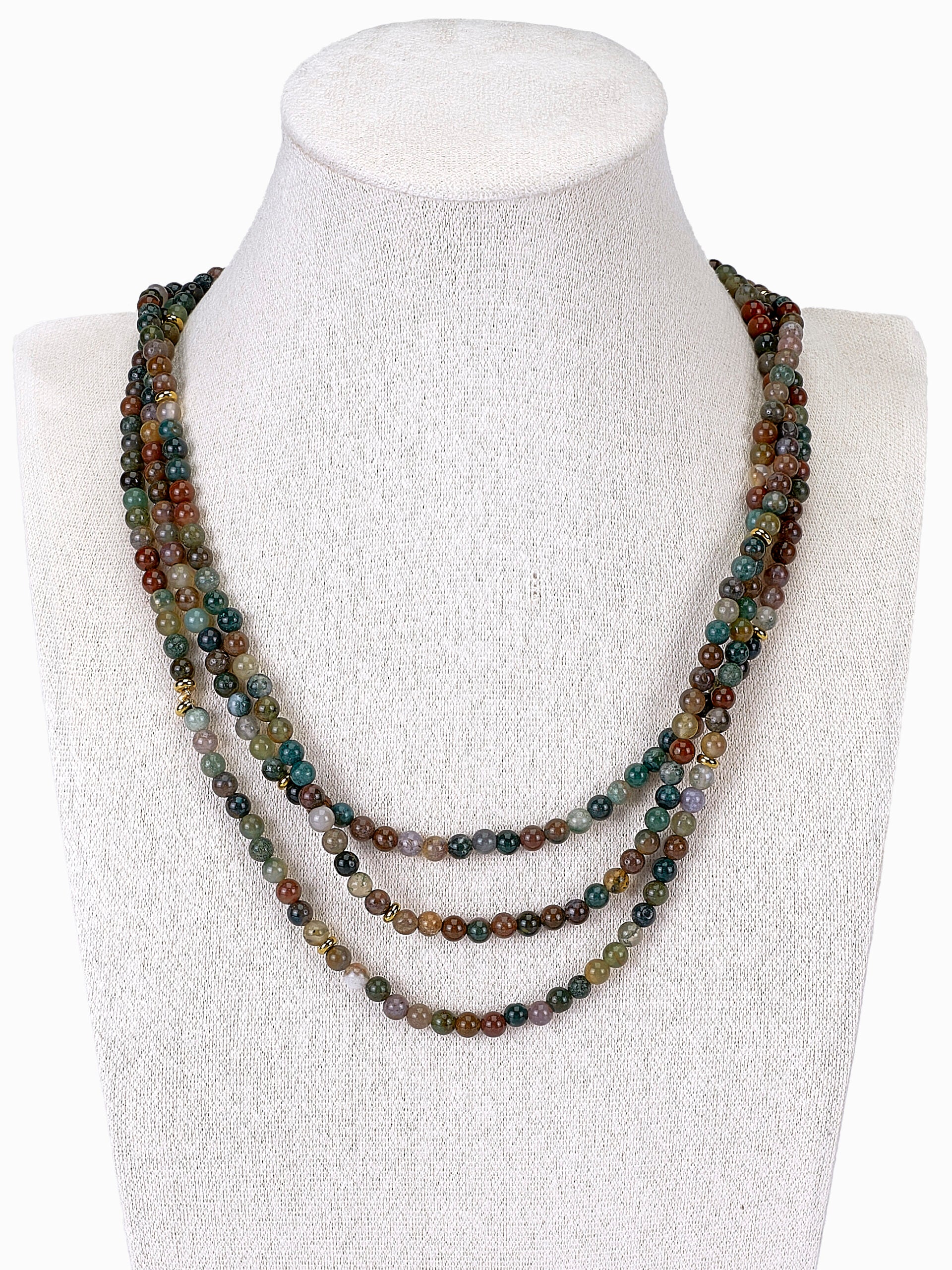 indian agaat edelsteen ketting lang