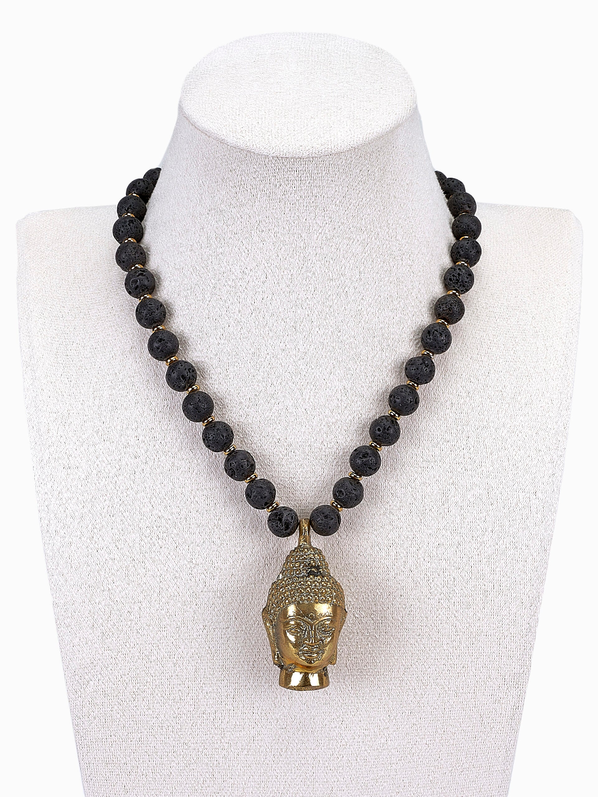 Obsidiaan boeddha ketting - 8mm