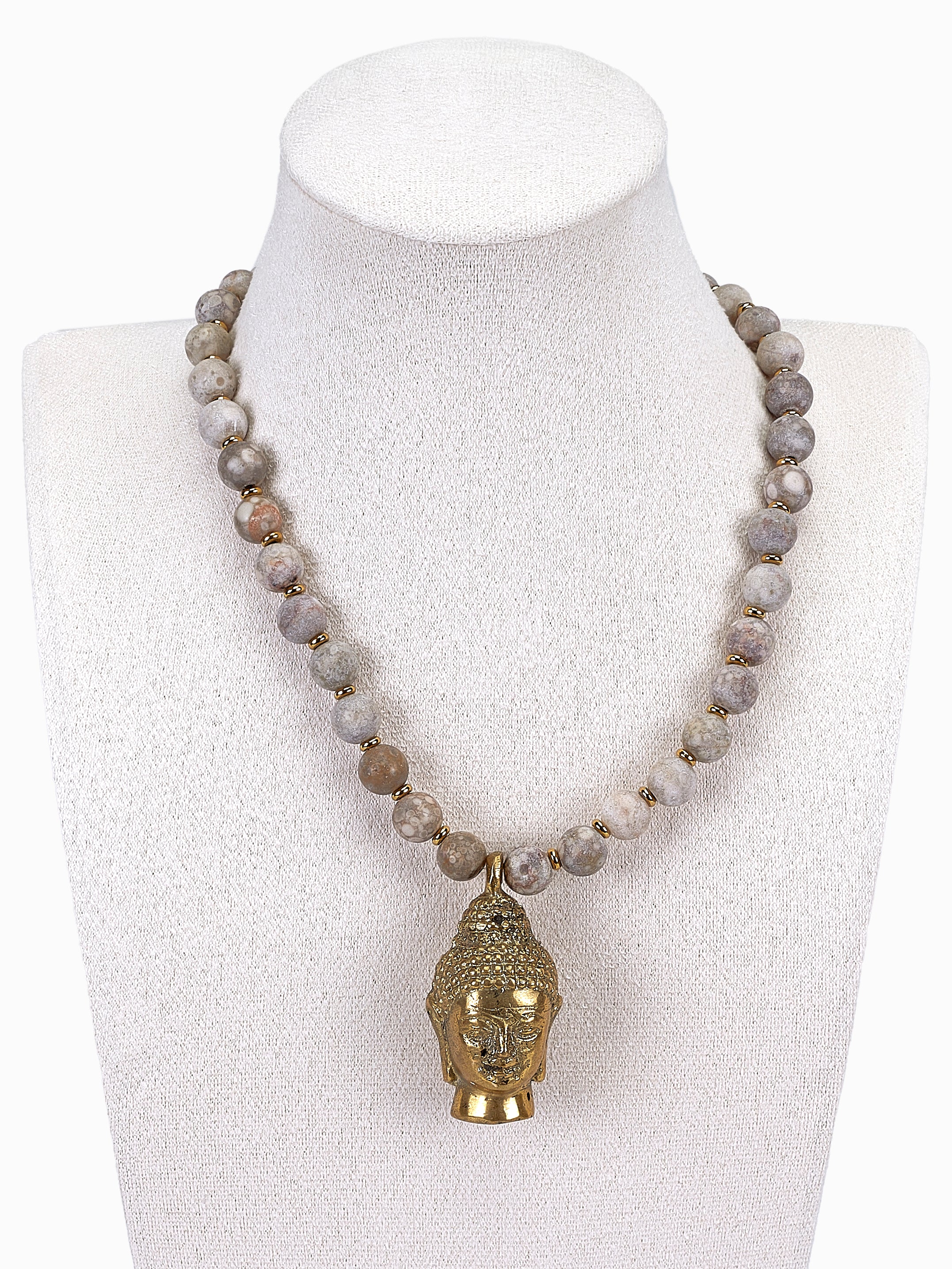 Obsidiaan boeddha ketting - 8mm
