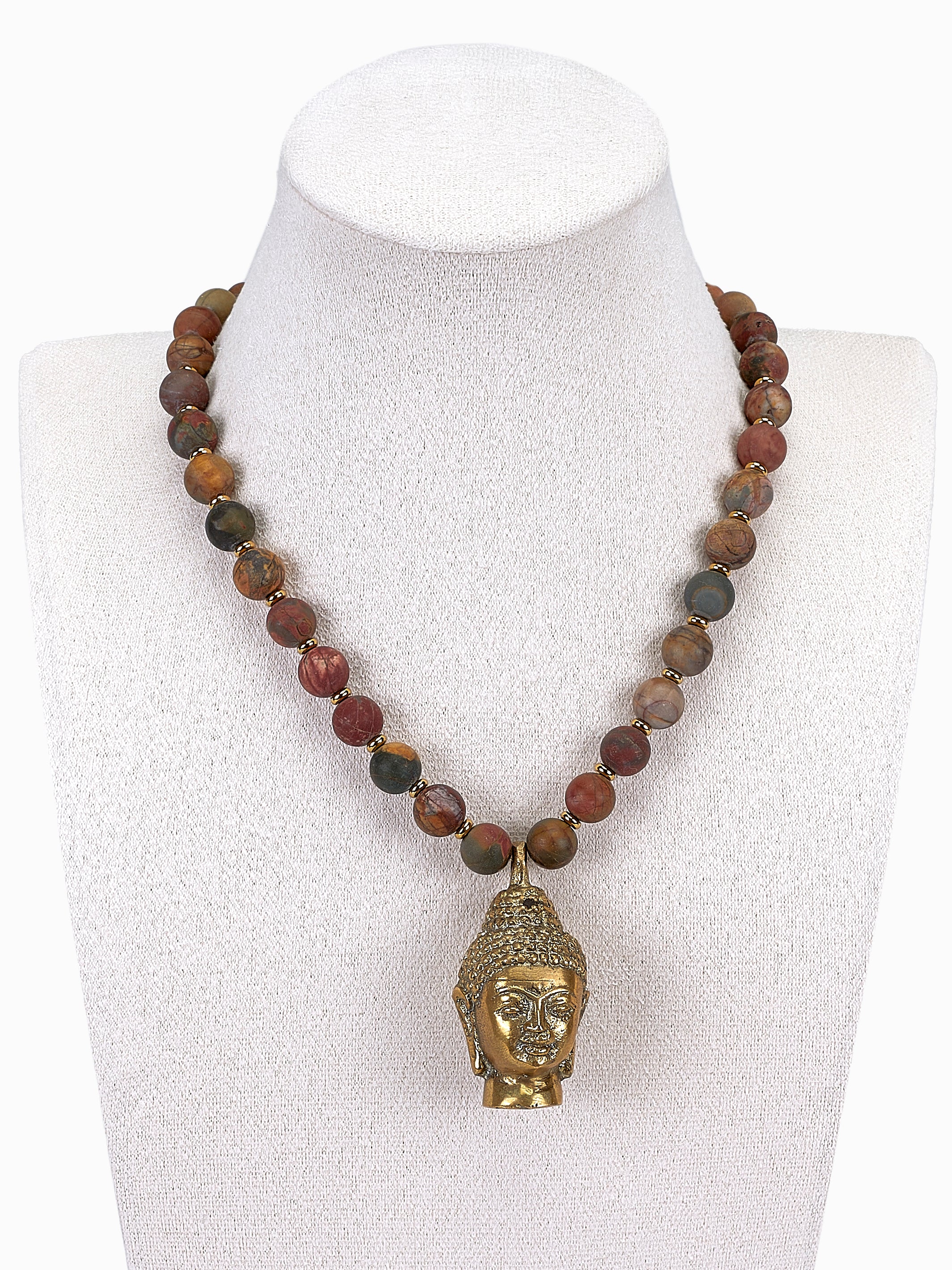 Obsidiaan boeddha ketting - 8mm