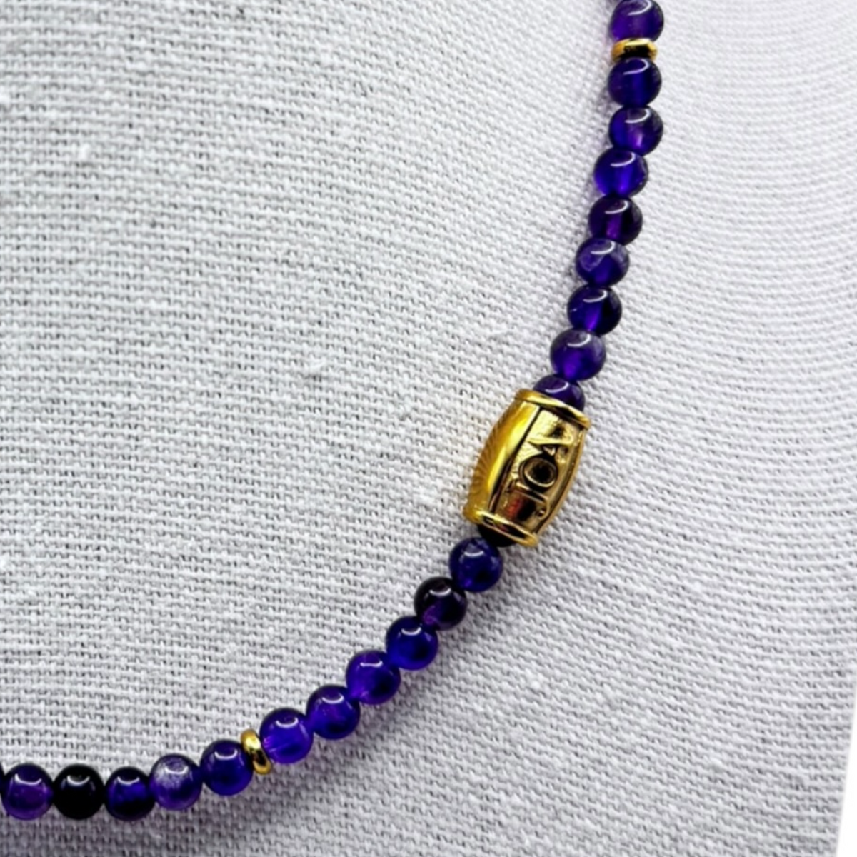 Amethyst ketting 4mm close up goud