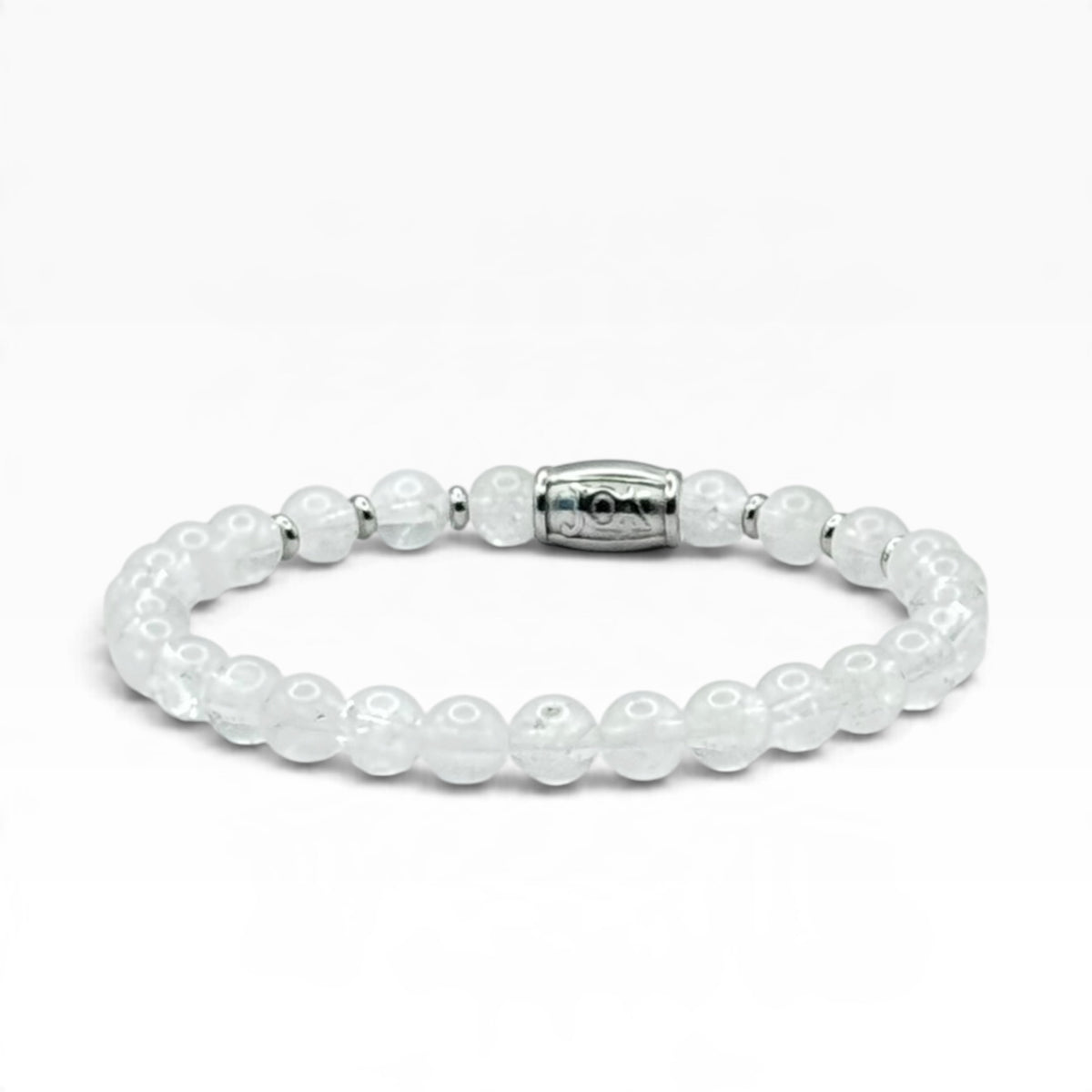 Bergkristal armband 6mm zilver