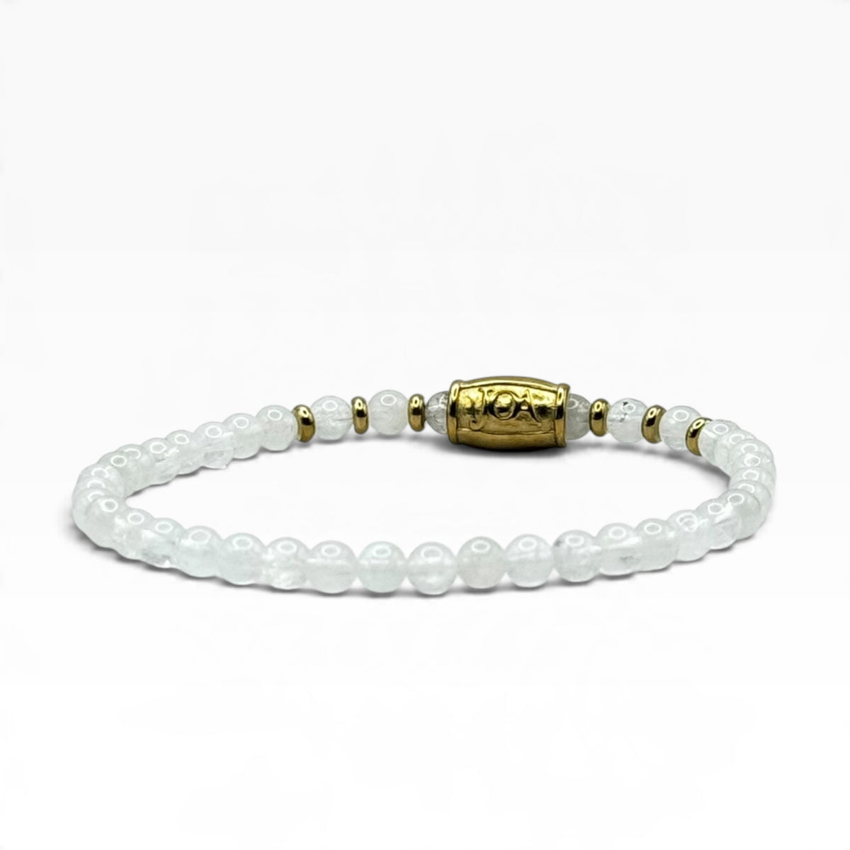 Bergkristal armband goud 4mm