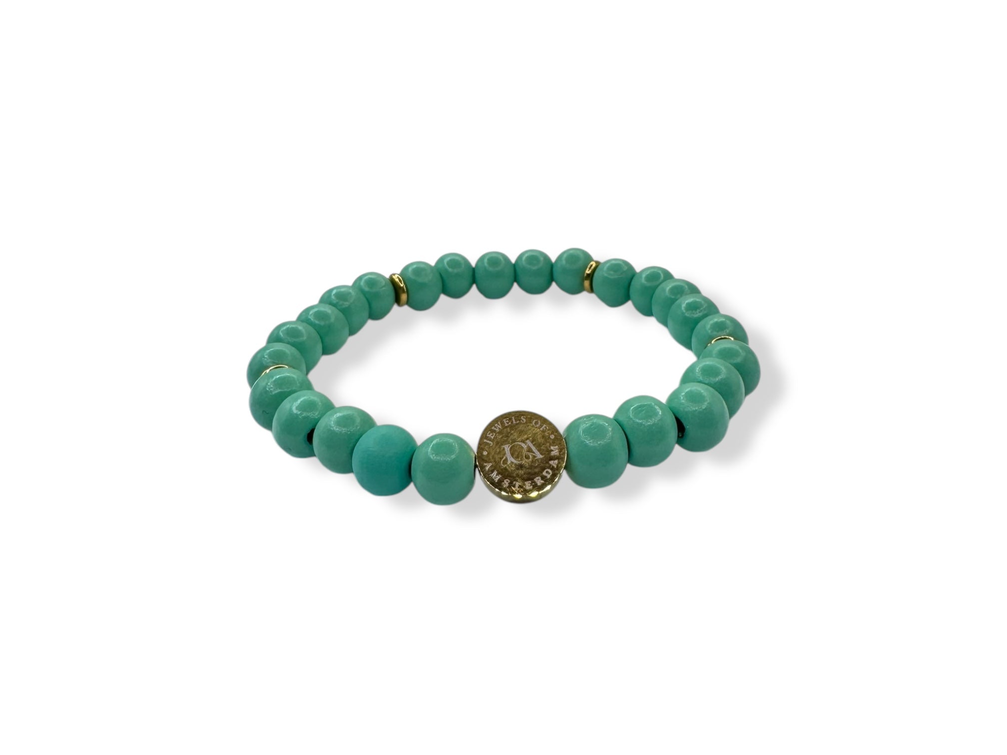 Dames gekleurde houten armband groen