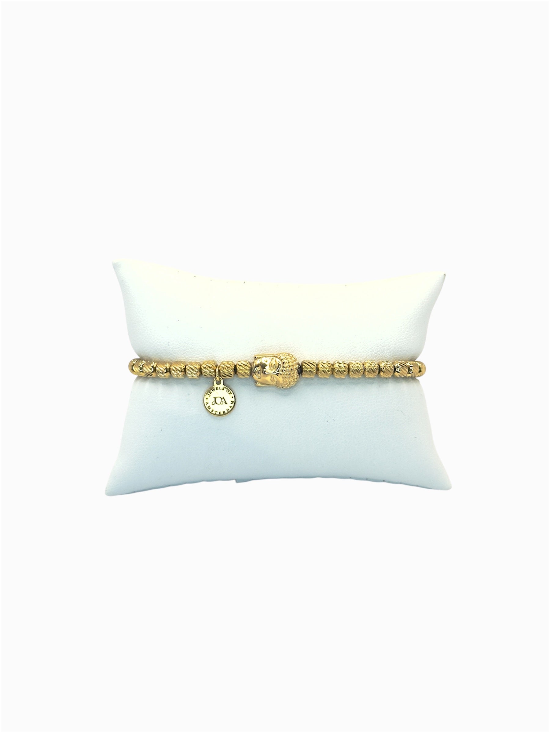 Boeddha rvs gouden armband