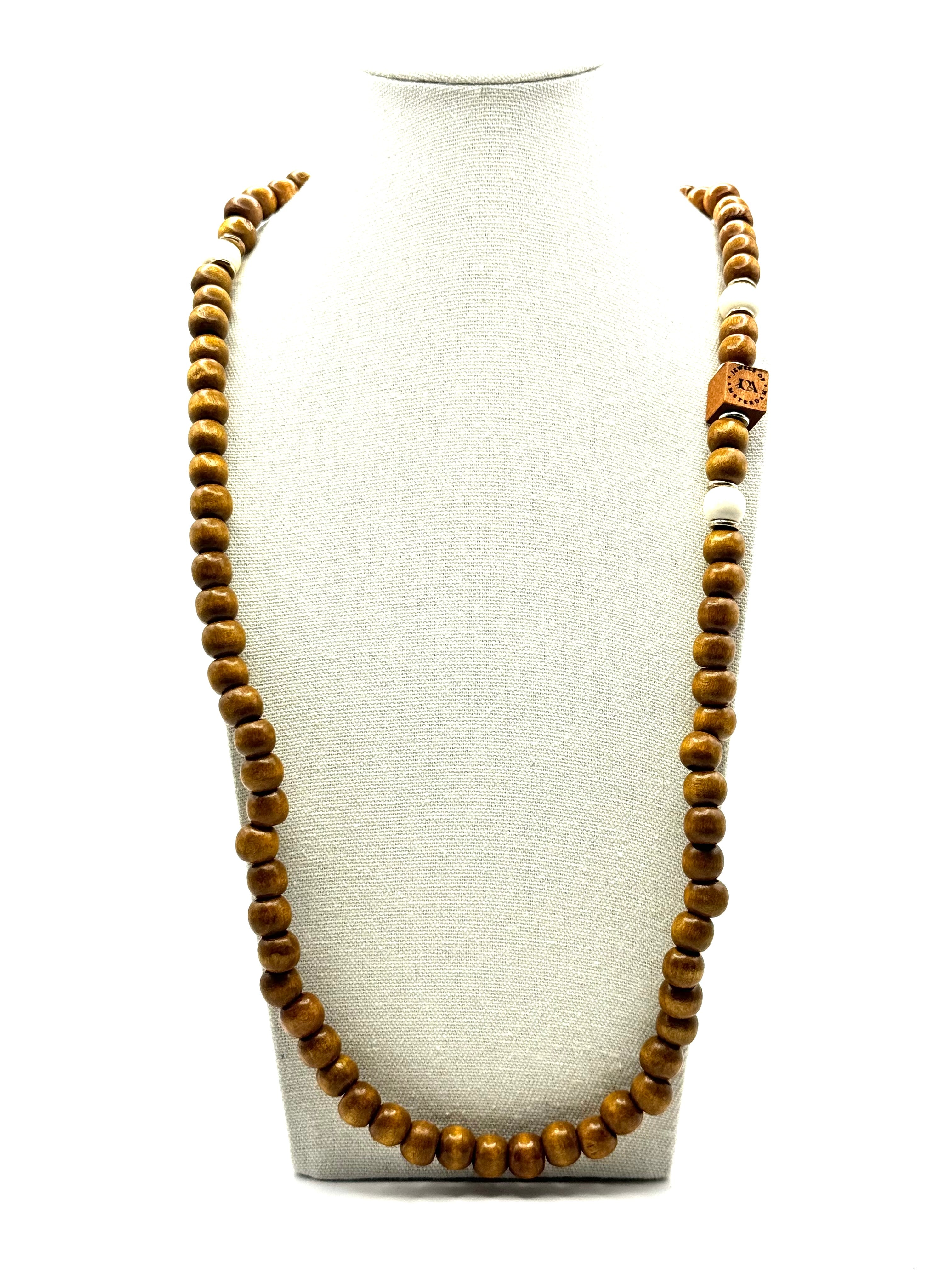 Donker bruine houten ketting - 10mm