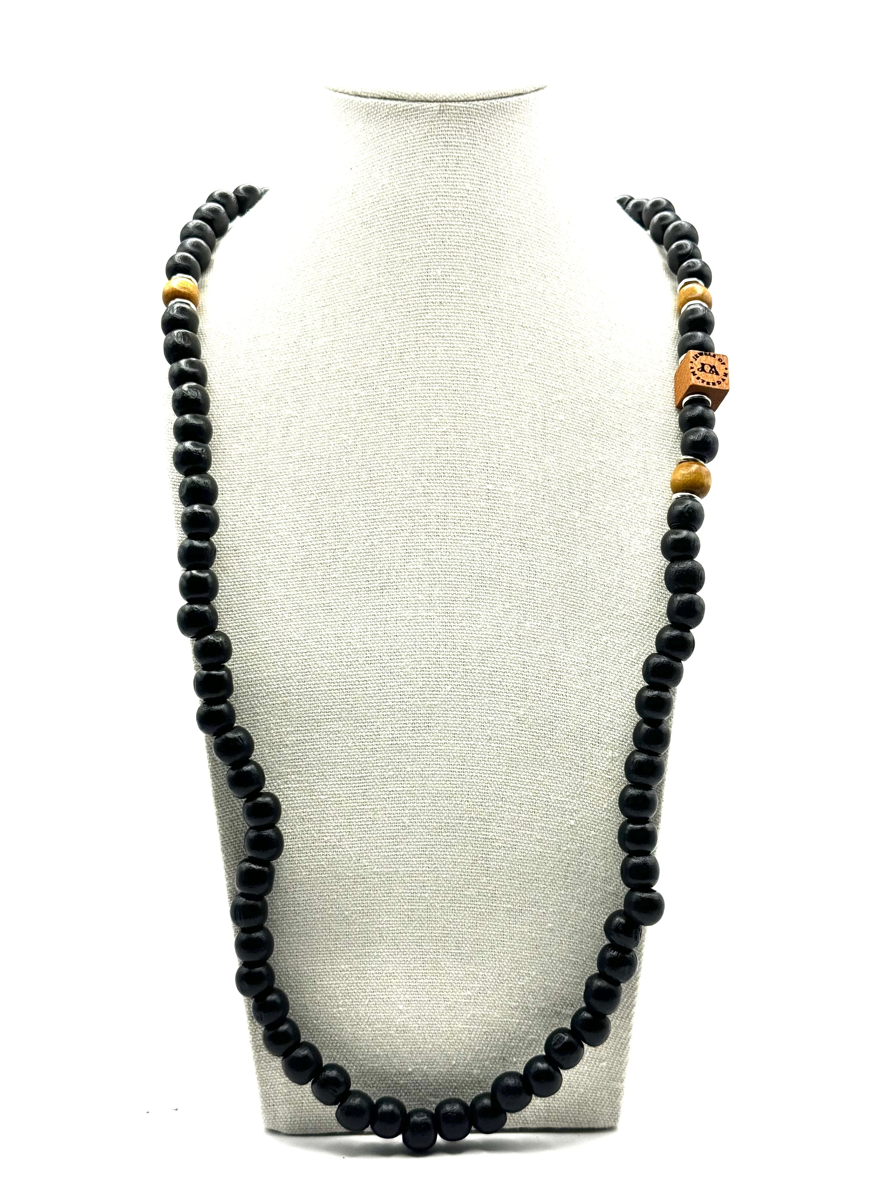Donker bruine houten ketting - 10mm