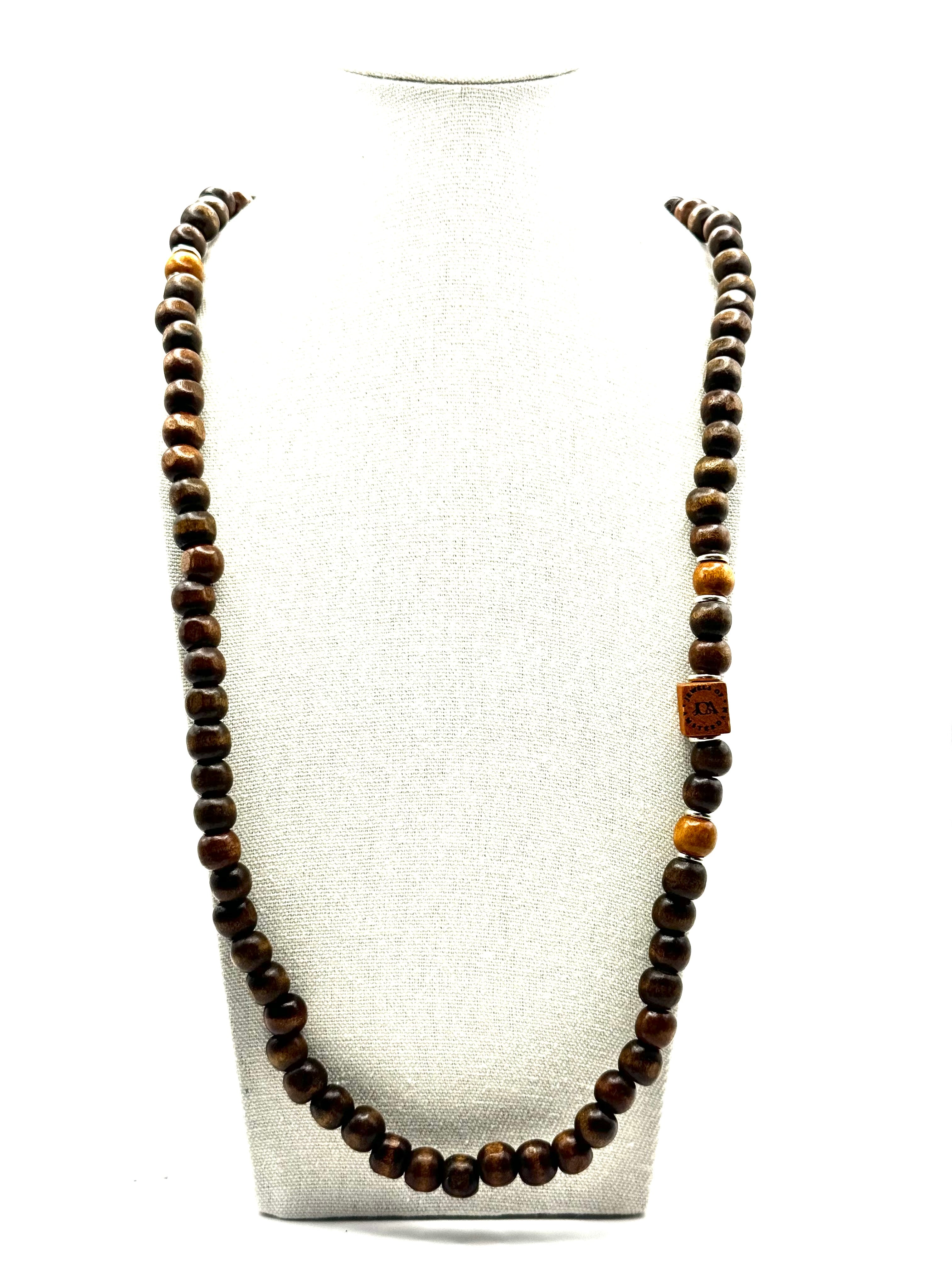 Donker bruine houten ketting - 10mm