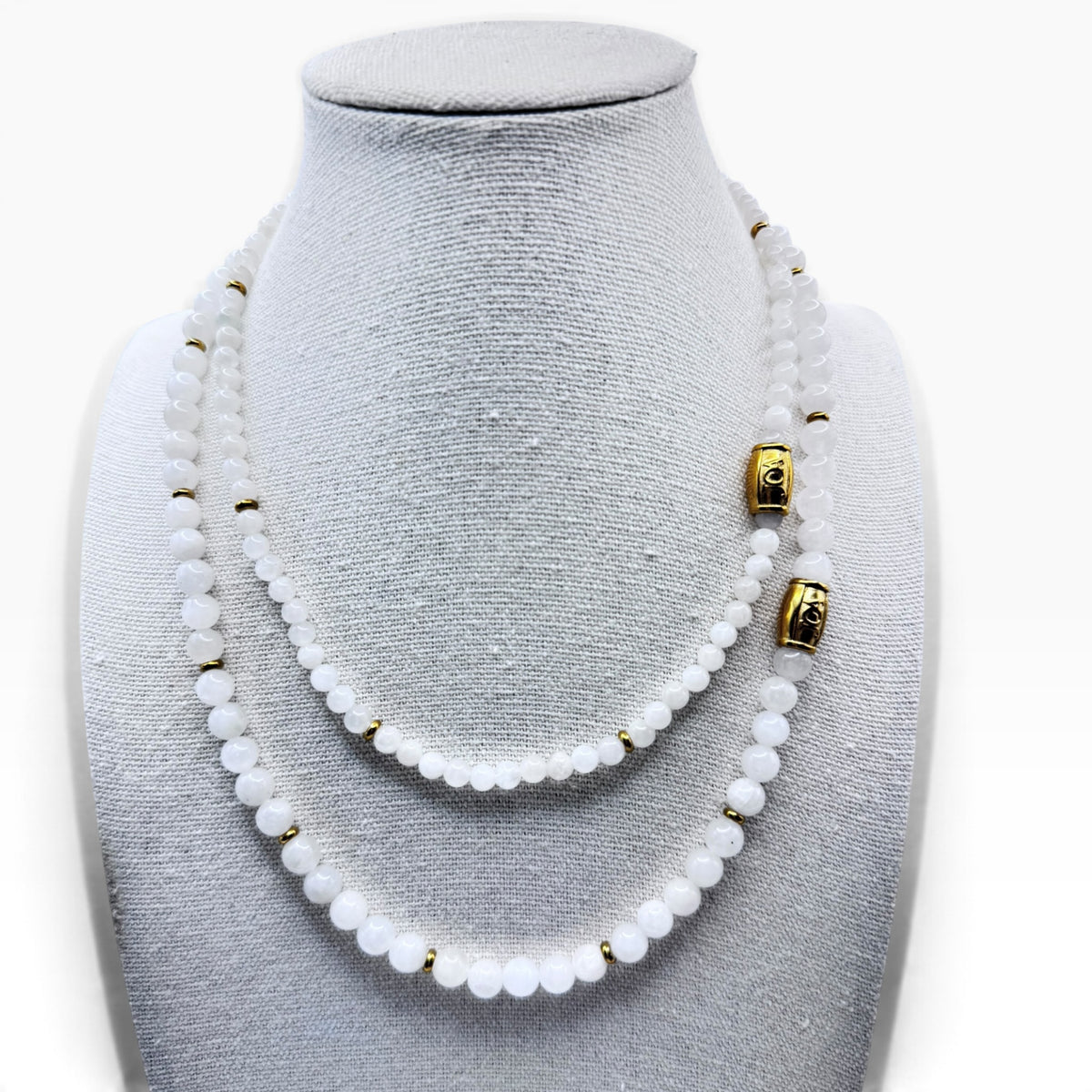 Ketting set maansteen 4 en 6mm